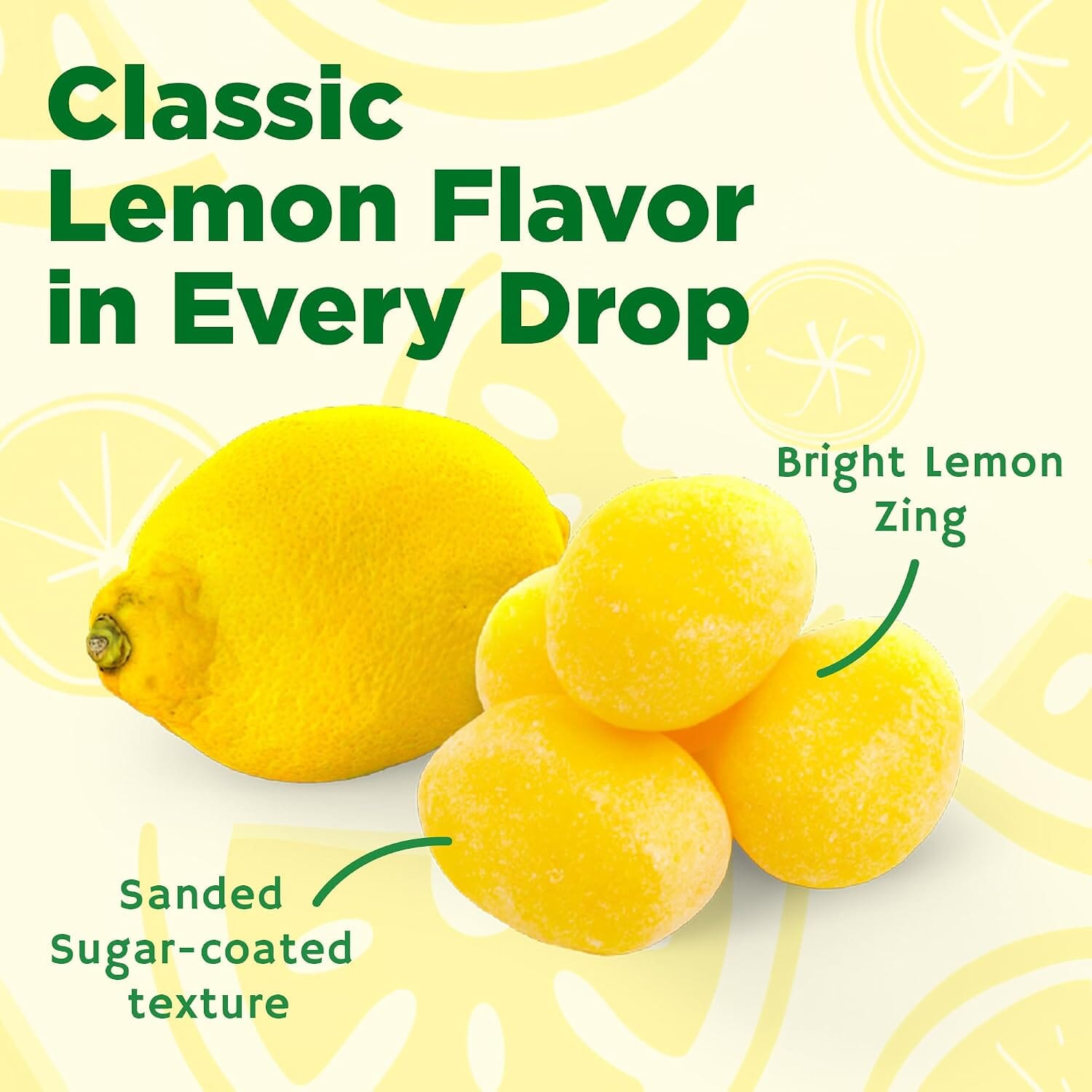 Snackathon Sanded Lemon Drops Hard Candy, Naturally Flavored Snackathon 