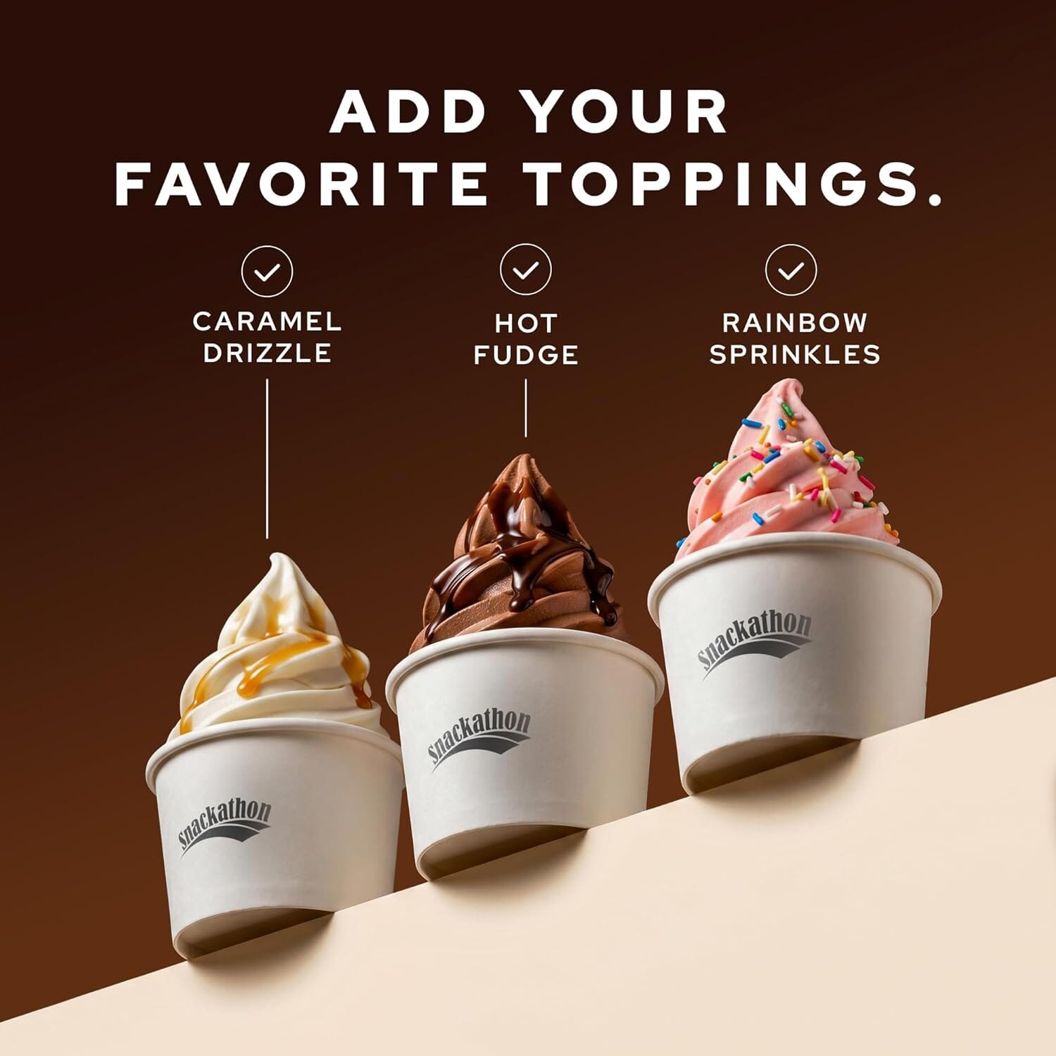 Snackathon Soft Serve Mix Variety Pack, 3 Creamy Flavors (Vanilla, Chocolate, Strawberry), Makes 3 Quarts, Preportioned Powder Mix for Ice Cream Maker, Frozen Desserts & Neapolitan Ice Cream Snackathon 