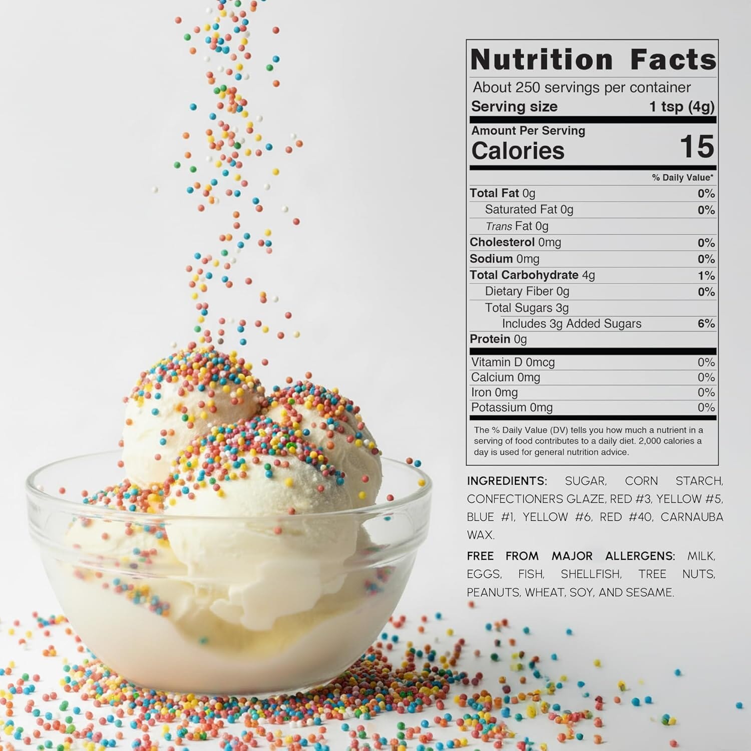Snackathon Sprinkles for Baking & Decorating, Rainbow Nonpareils, 2.2 LB Bulk Resealable Bag Snackathon Foods 