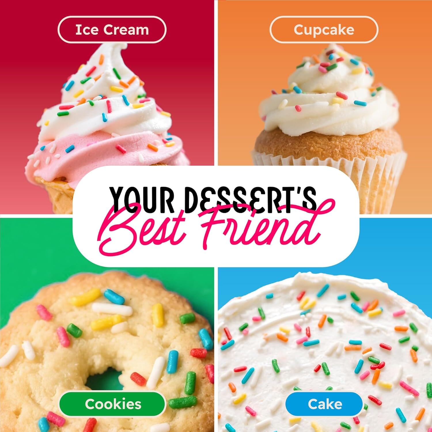 Snackathon Sprinkles for Baking & Decorating, Rainbow Sprinkles, 2.2 LB Bulk Rainbow Jimmies in Resealable Pouch Snackathon 