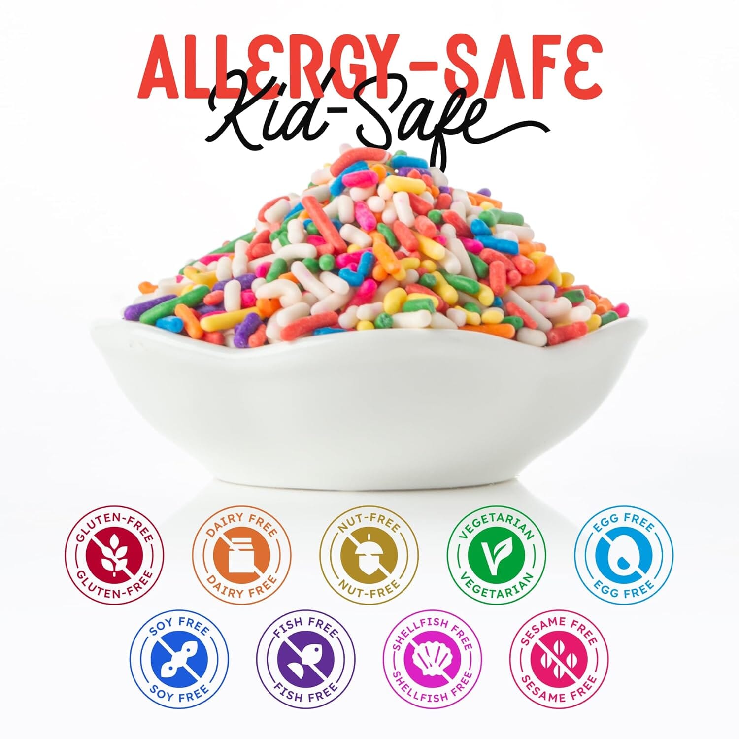 Snackathon Sprinkles for Baking & Decorating, Rainbow Sprinkles, 2.2 LB Bulk Rainbow Jimmies in Resealable Pouch Snackathon 