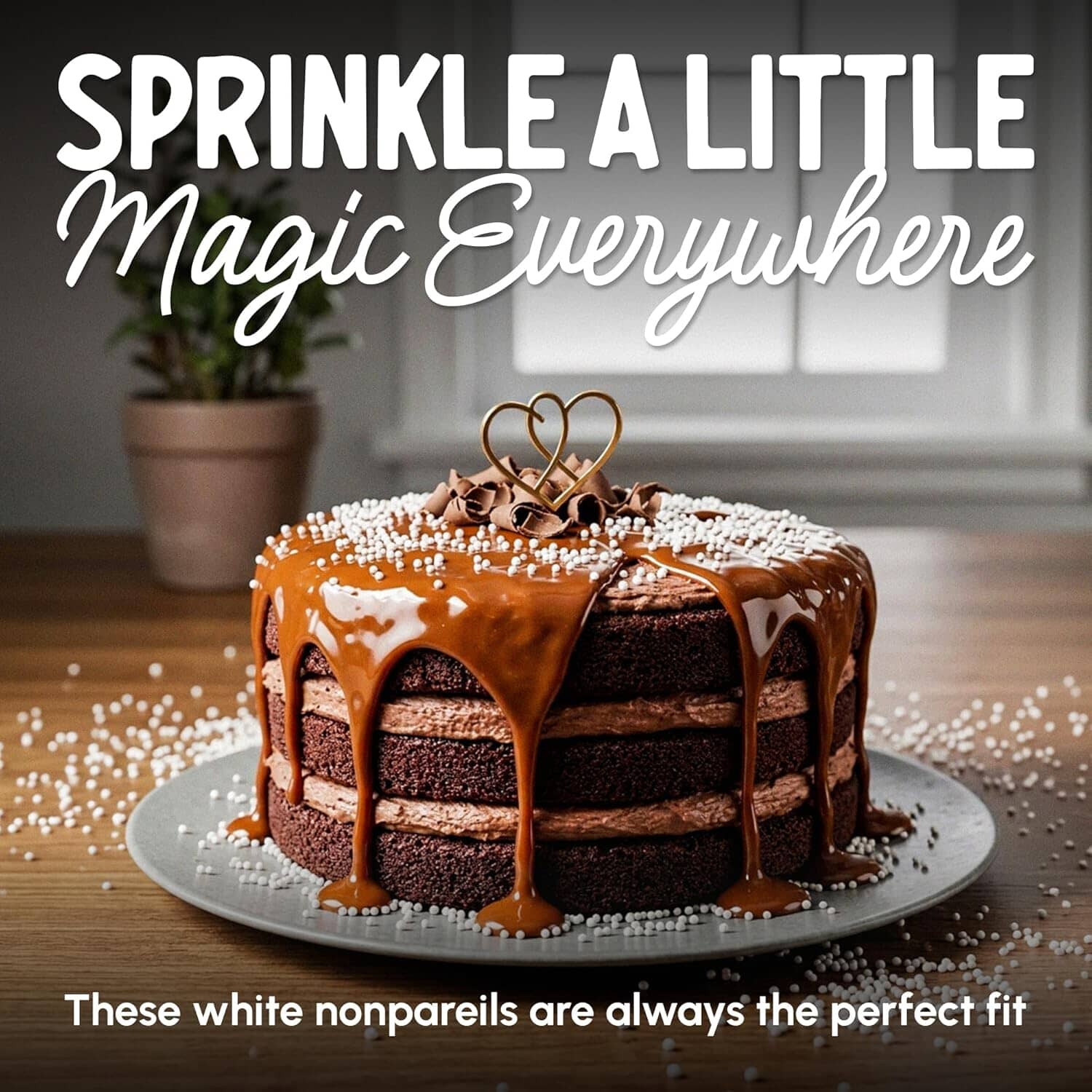 Snackathon Sprinkles for Baking & Decorating, White Nonpareils, Resealable Bag, Bulk White Sugar Dot Sprinkles for Cakes, Ice Cream, Cupcakes, Cake Pops & Dessert Toppings Snackathon 