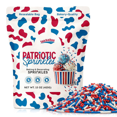 Snackathon Sprinkles – Patriotic Sprinkles Jimmies, 15 Oz Snackathon 