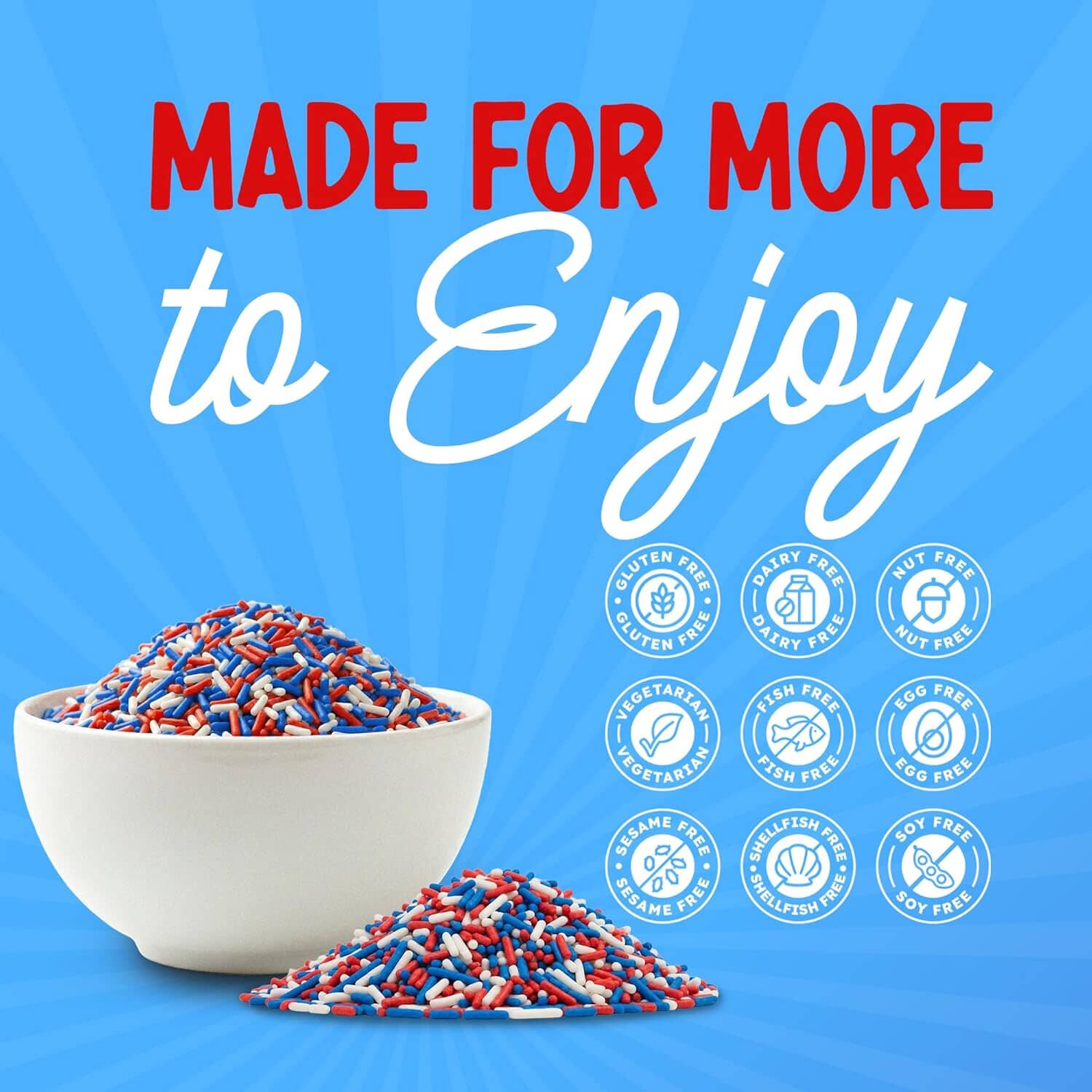 Snackathon Sprinkles – Patriotic Sprinkles Jimmies, 15 Oz Snackathon 