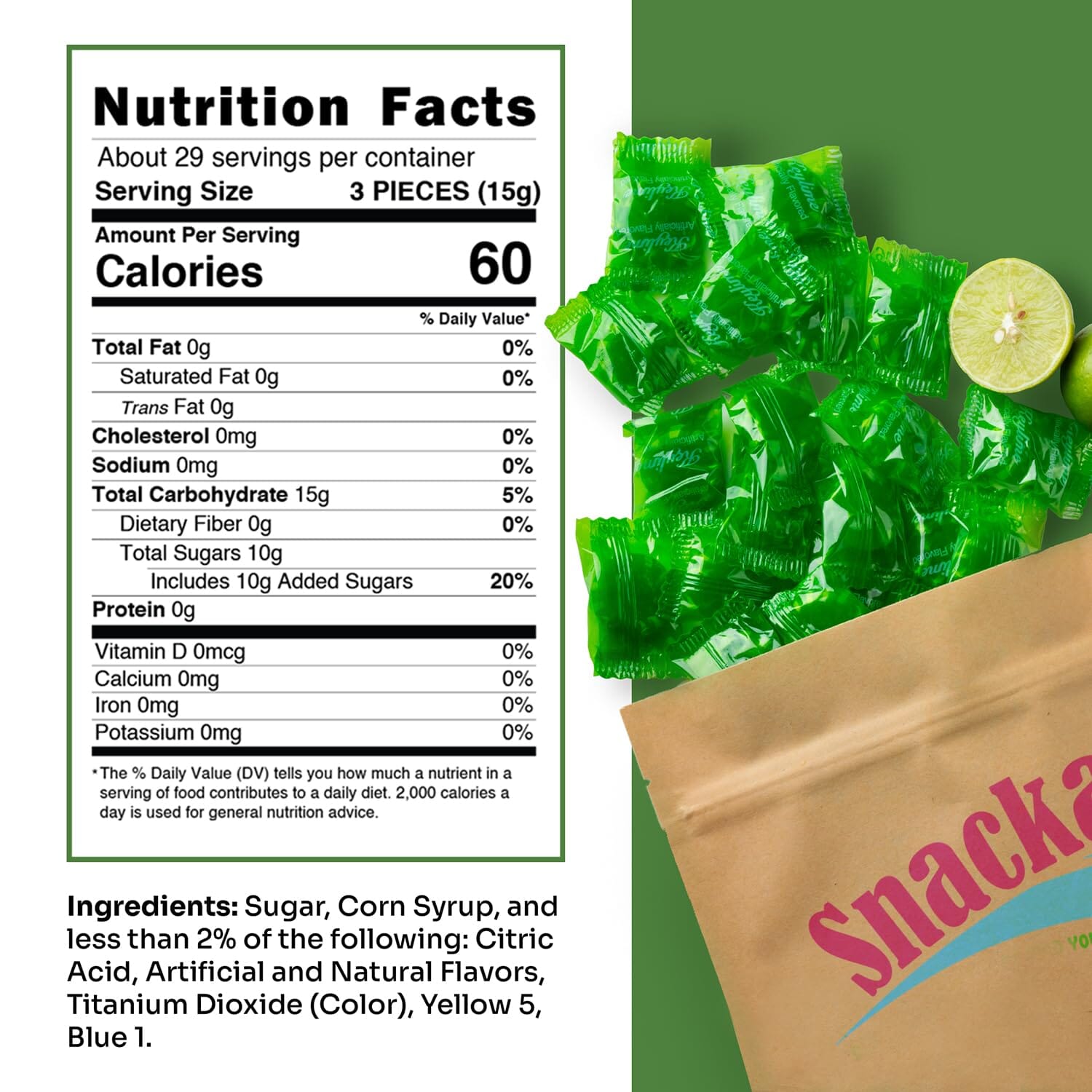 Snackathon Starlight Candy, Individually Wrapped, Key Lime 6 Pound Snackathon 
