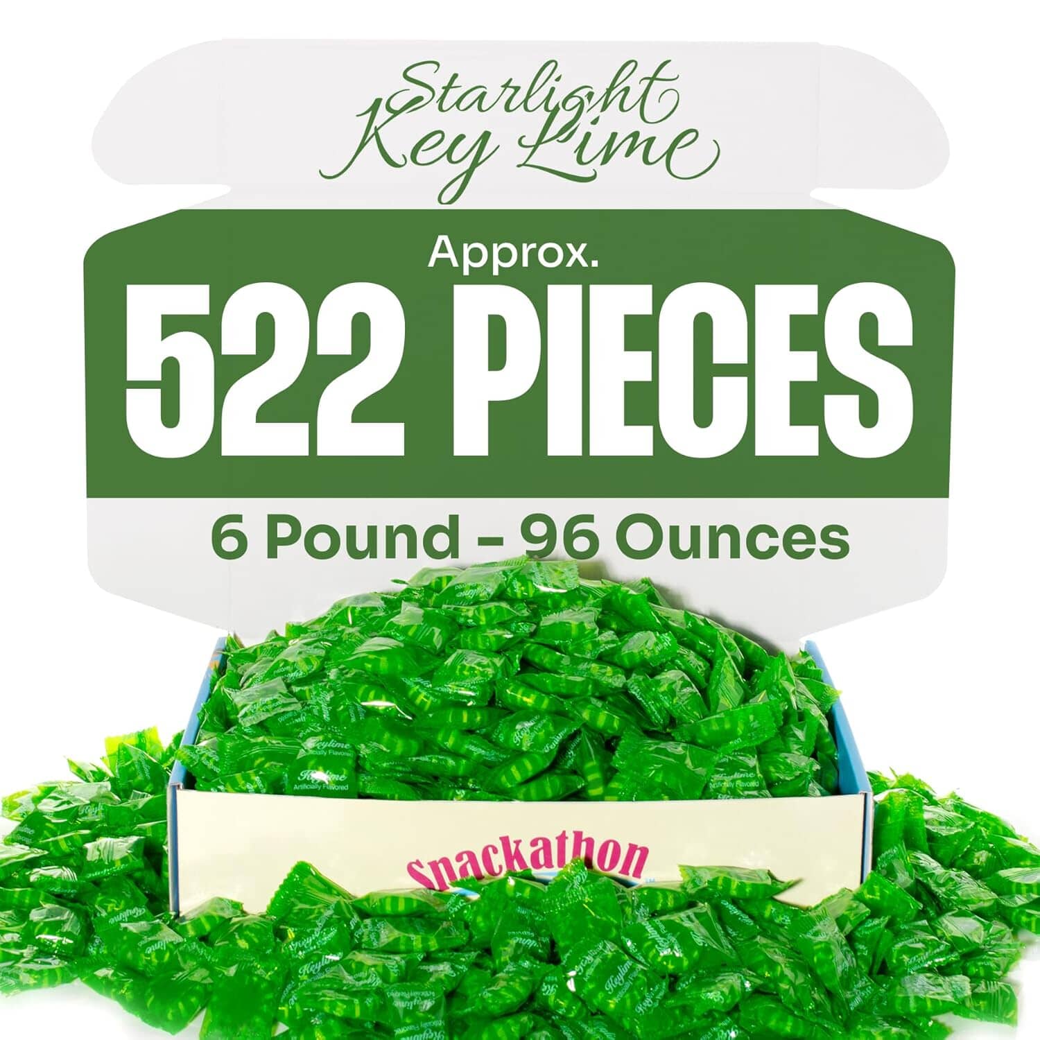 Snackathon Starlight Candy, Individually Wrapped, Key Lime 6 Pound Snackathon 