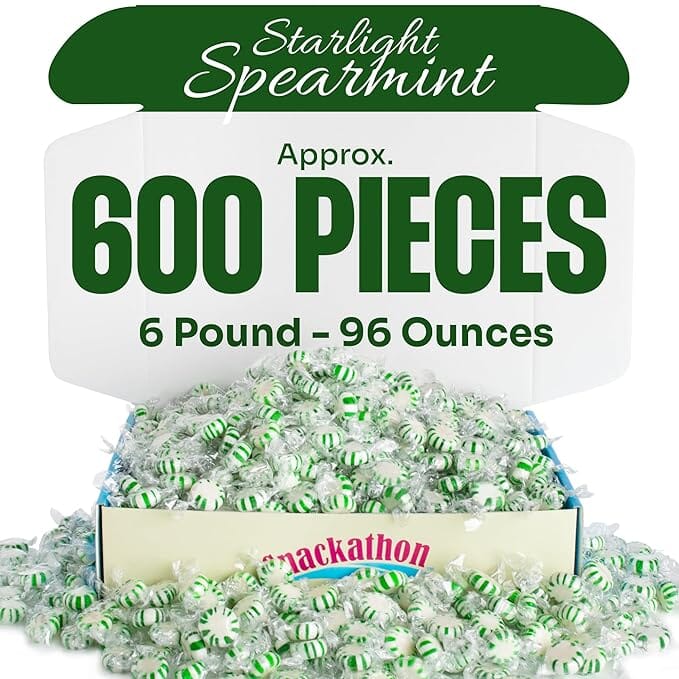 Snackathon Starlight Candy, Individually Wrapped, Spearmint, 6 Pound Snackathon 6 LB 