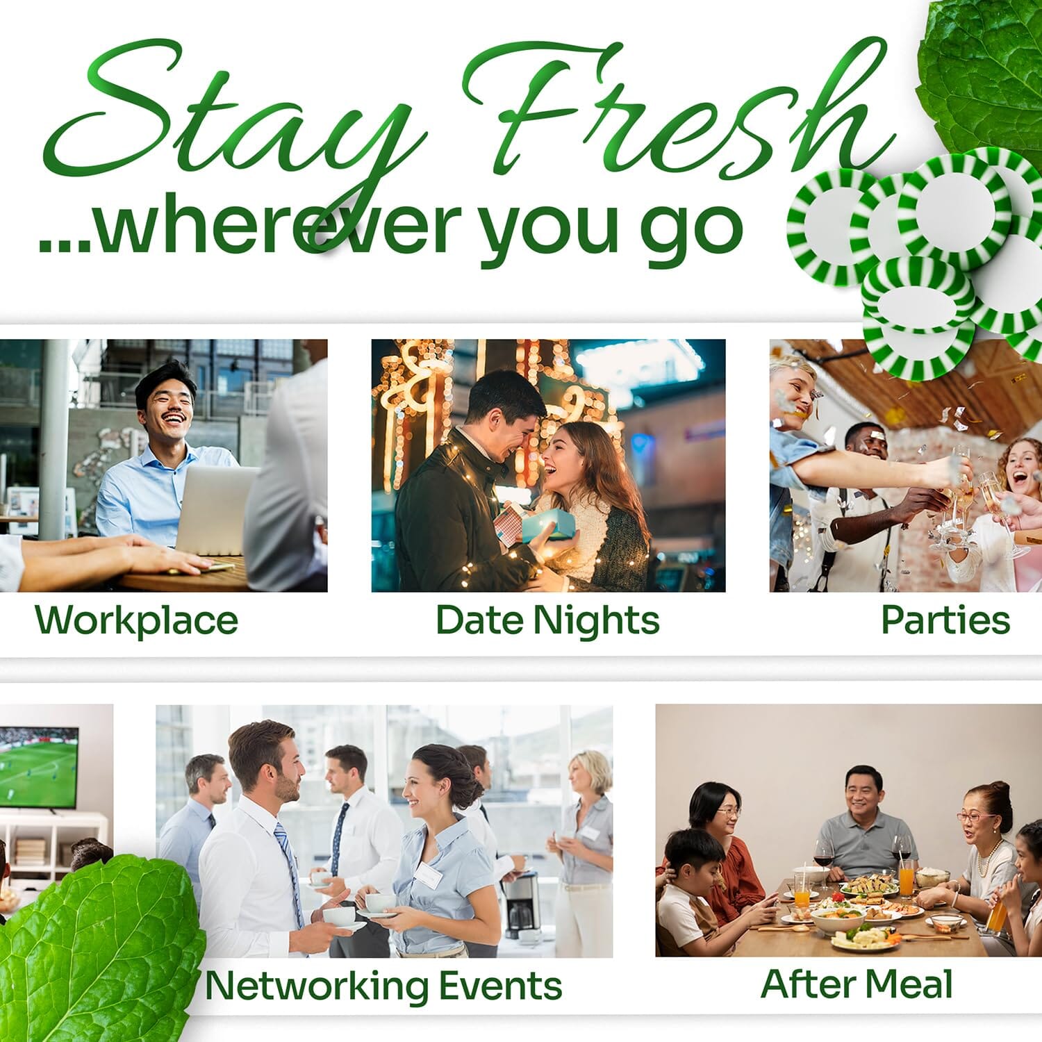 Snackathon Starlight Spearmint Candy – Individually Wrapped Mints (2 Pound Bag) Snackathon 