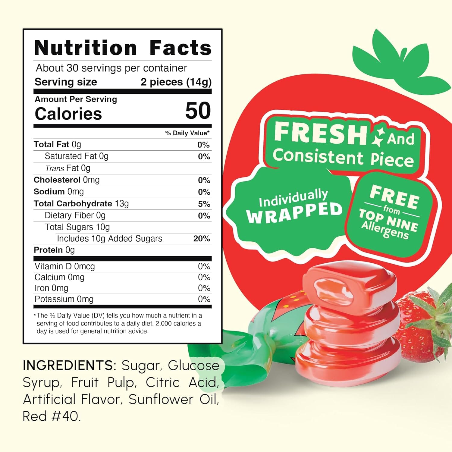 Snackathon Strawberry Bon Bons Hard Candy Snackathon 