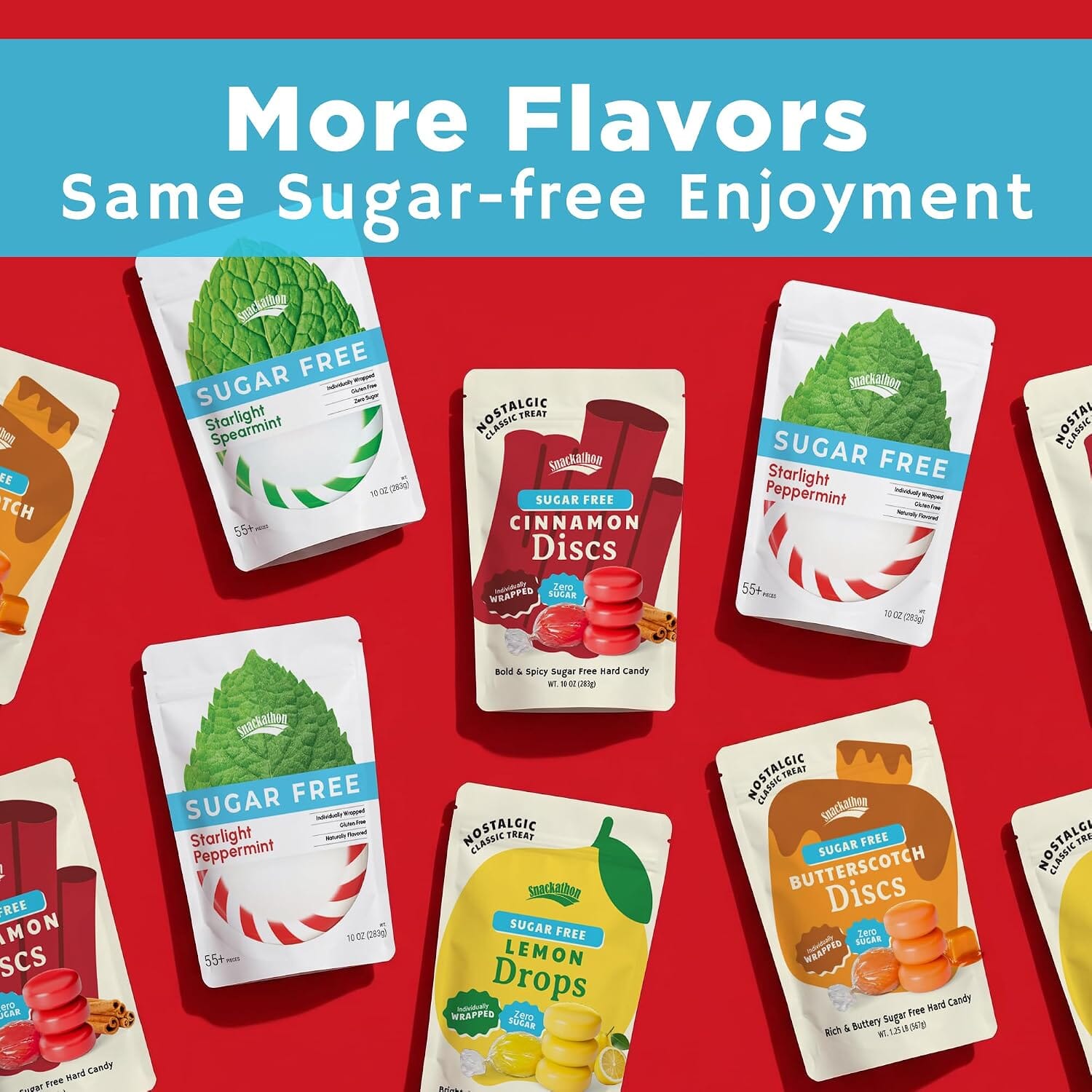 Snackathon Sugar Free Cinnamon Hard Candy Discs, Zero Sugar Old Fashioned Candy Snackathon 