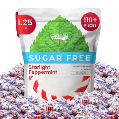 Snackathon Sugar Free Peppermint Starlight Mints Hard Candy Snackathon Peppermint 1.25 Pound 