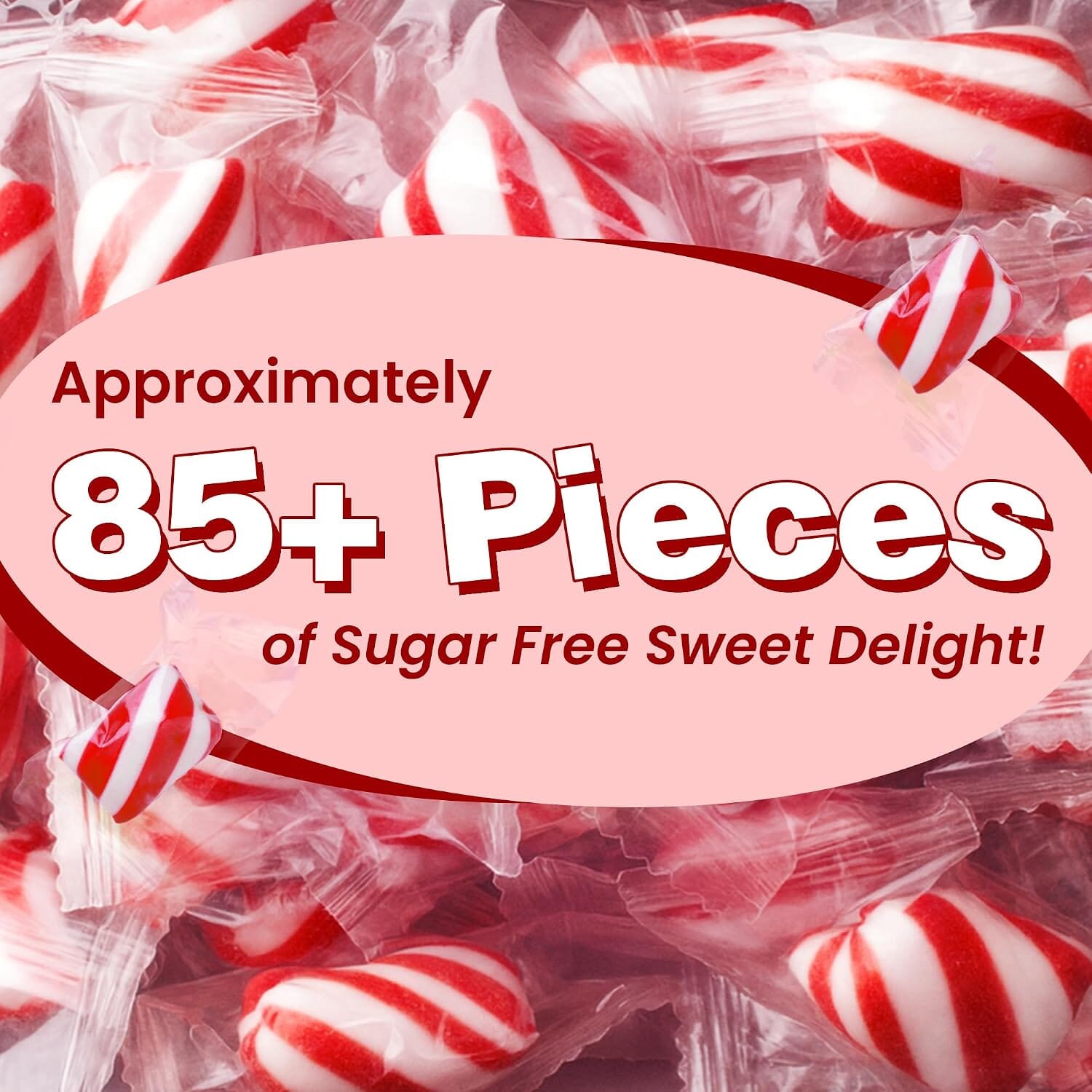 Snackathon Sugar-Free Peppermint Twists, Red & White Hard Candy Snackathon 