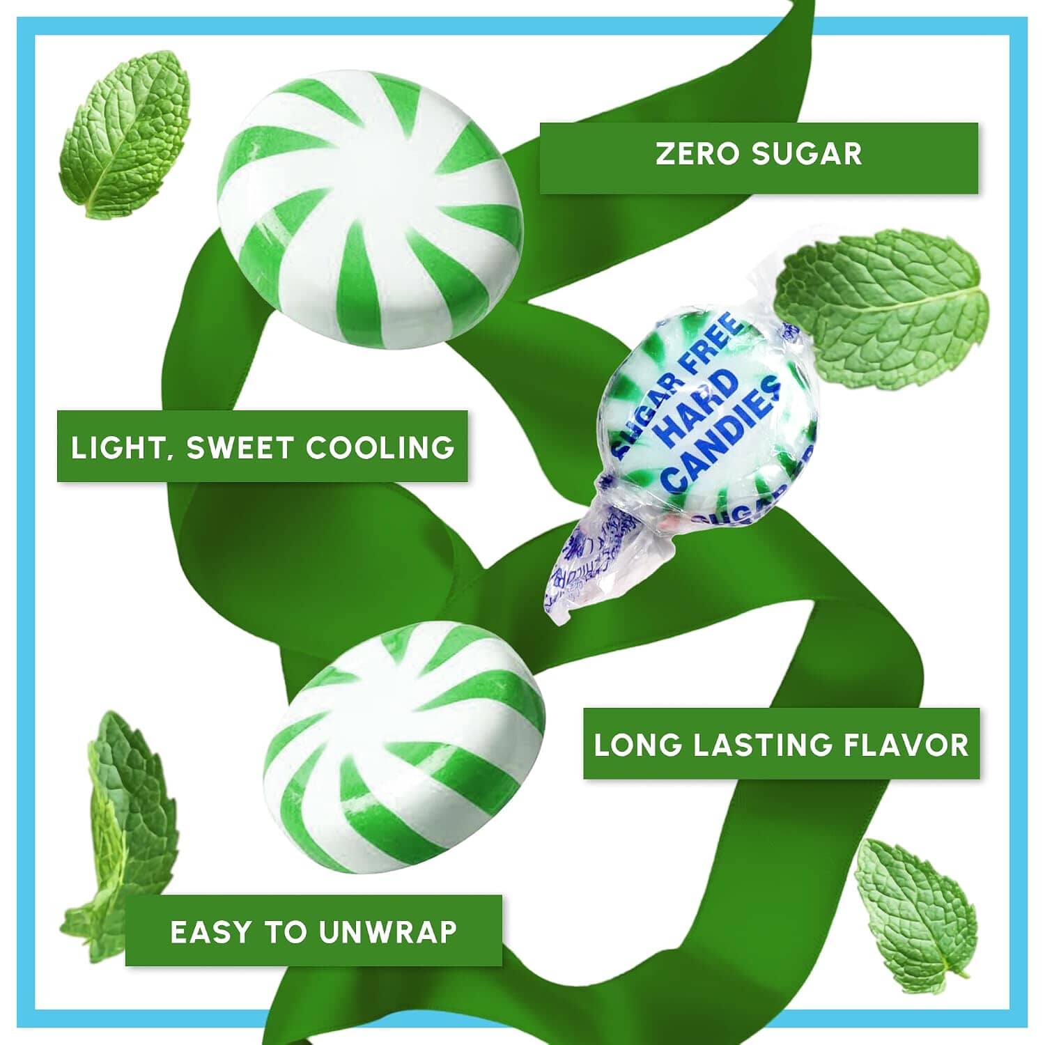 Snackathon Sugar Free Spearmint Starlight Mints Hard Candy Snackathon 