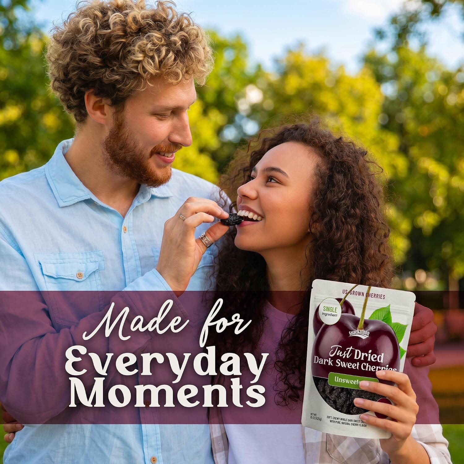 Snackathon Unsweetened Dried Dark Sweet Cherries, No Sugar Added Snackathon 