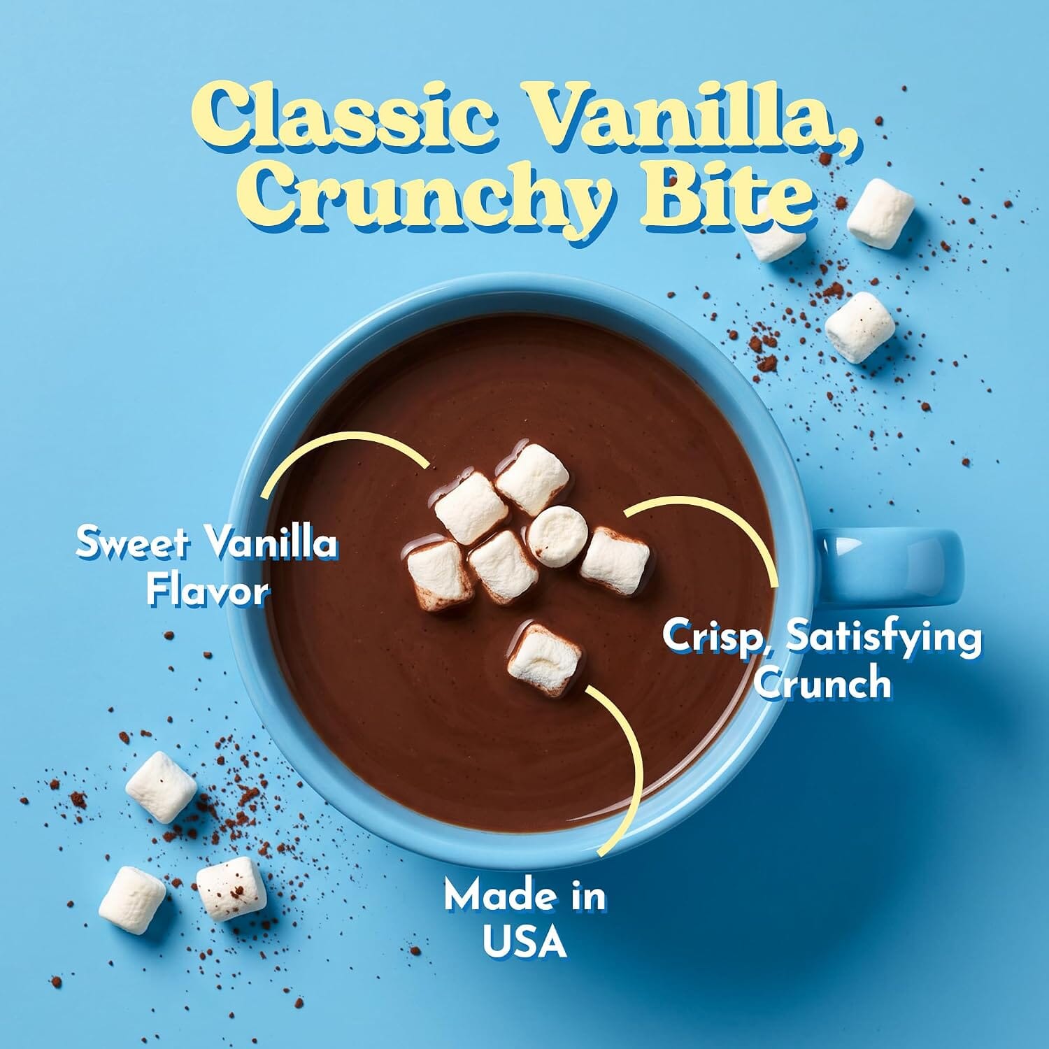 Snackathon Vanilla Mini Dehydrated Marshmallows, Crunchy White Mini Marshmallow Bits Snackathon 