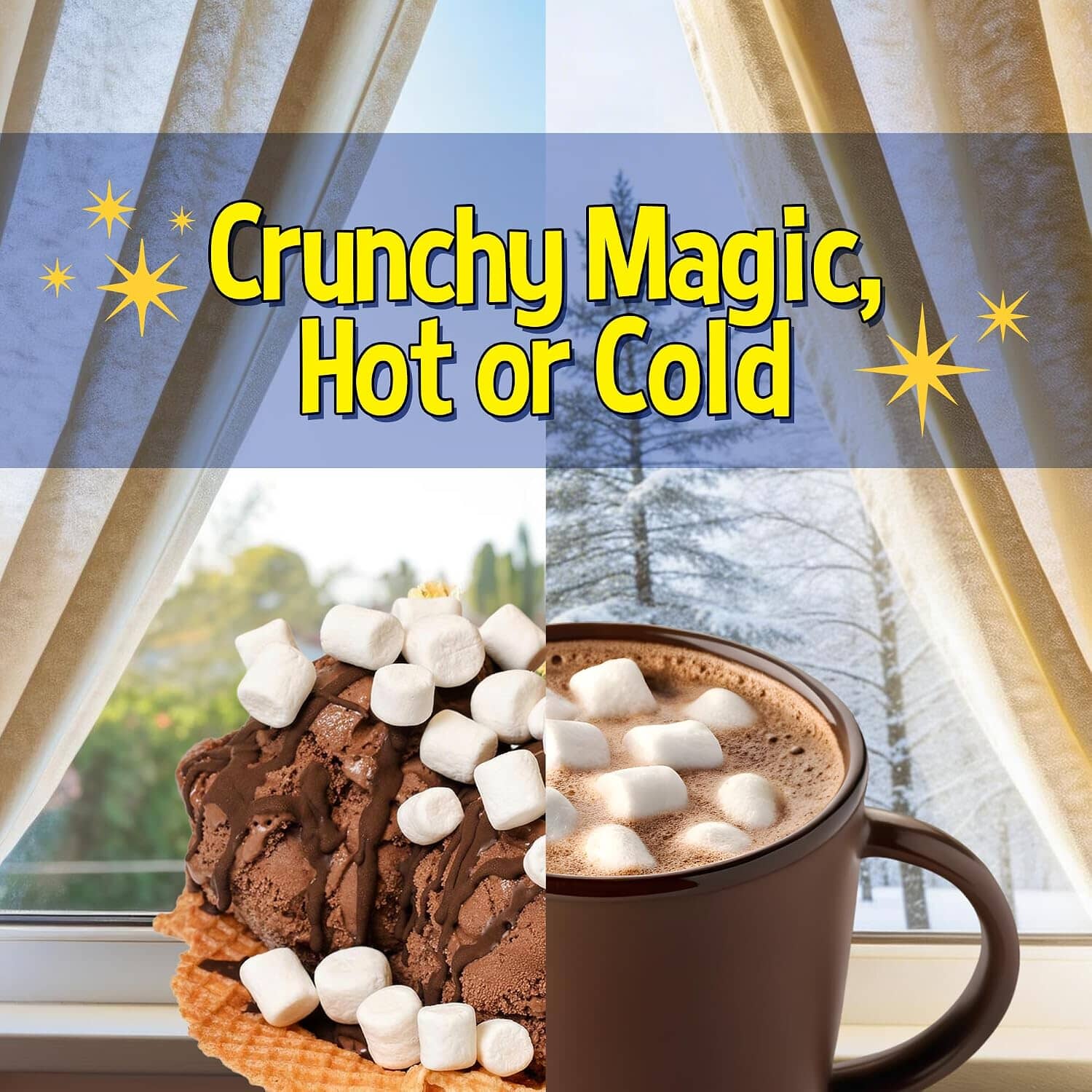 Snackathon Vanilla Mini Dehydrated Marshmallows, Resealable Bulk Bag, Crunchy White Mini Bits Marshmallow Topping for Hot Chocolate, Cocoa Bar, Cupcakes, Baking, Snacks & Sweet Desserts Snackathon 