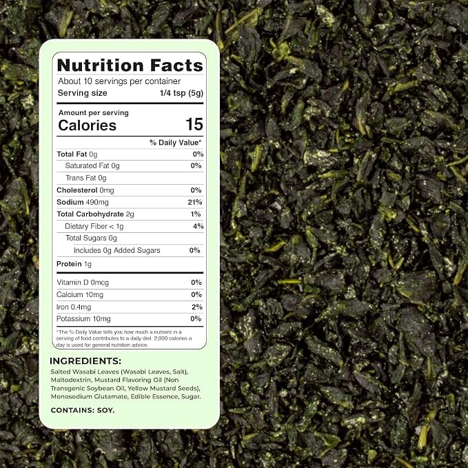 Snackathon Wasabi Furikake Rice Seasoning, 1.76 oz Jar, Real Wasabi Leaves East and Else 