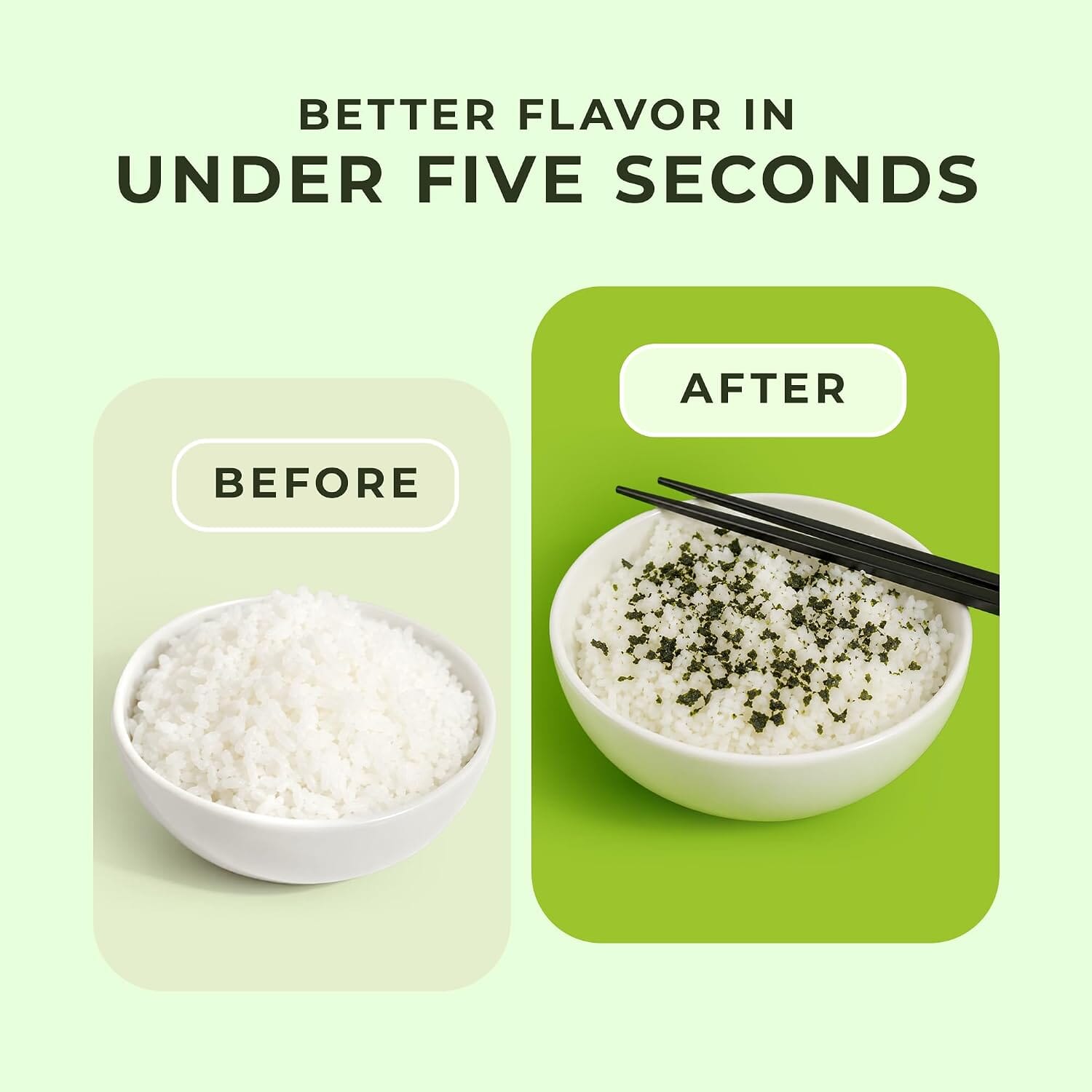 Snackathon Wasabi Furikake Rice Seasoning, 1.76 oz Jar, Real Wasabi Leaves East and Else 