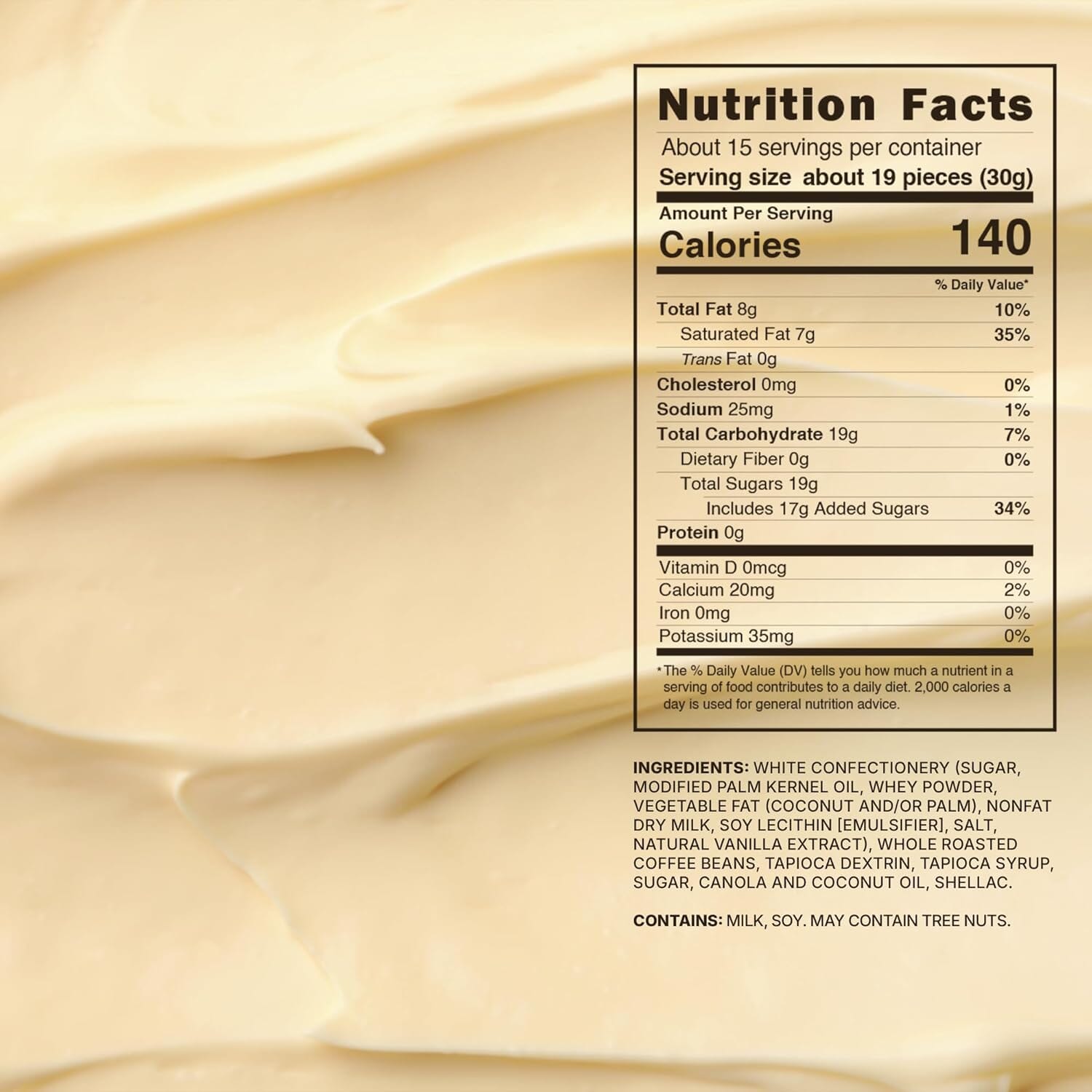 Snackathon White Chocolatey Covered Espresso Beans, Resealable Snack Pack Snackathon 