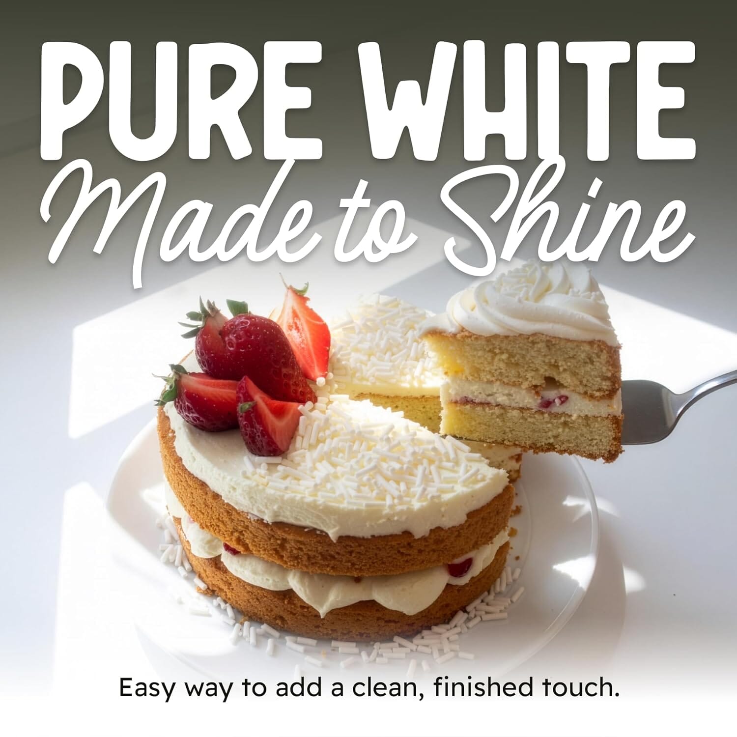 Snackathon White Sprinkles (Jimmies), 15 oz Resealable Pouch, Gluten-Free Baking & Decorating Topping Snackathon 