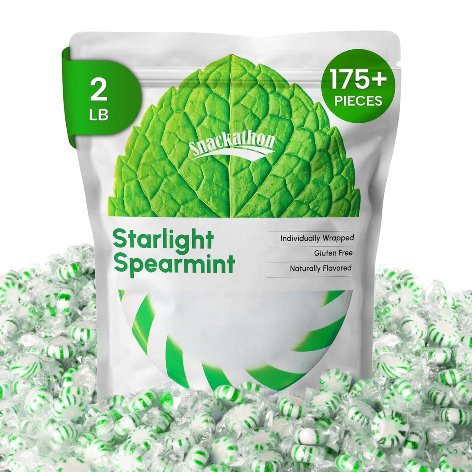 Starlight Candy, Spearmint, Individually Wrapped Snackathon 2 Pound 