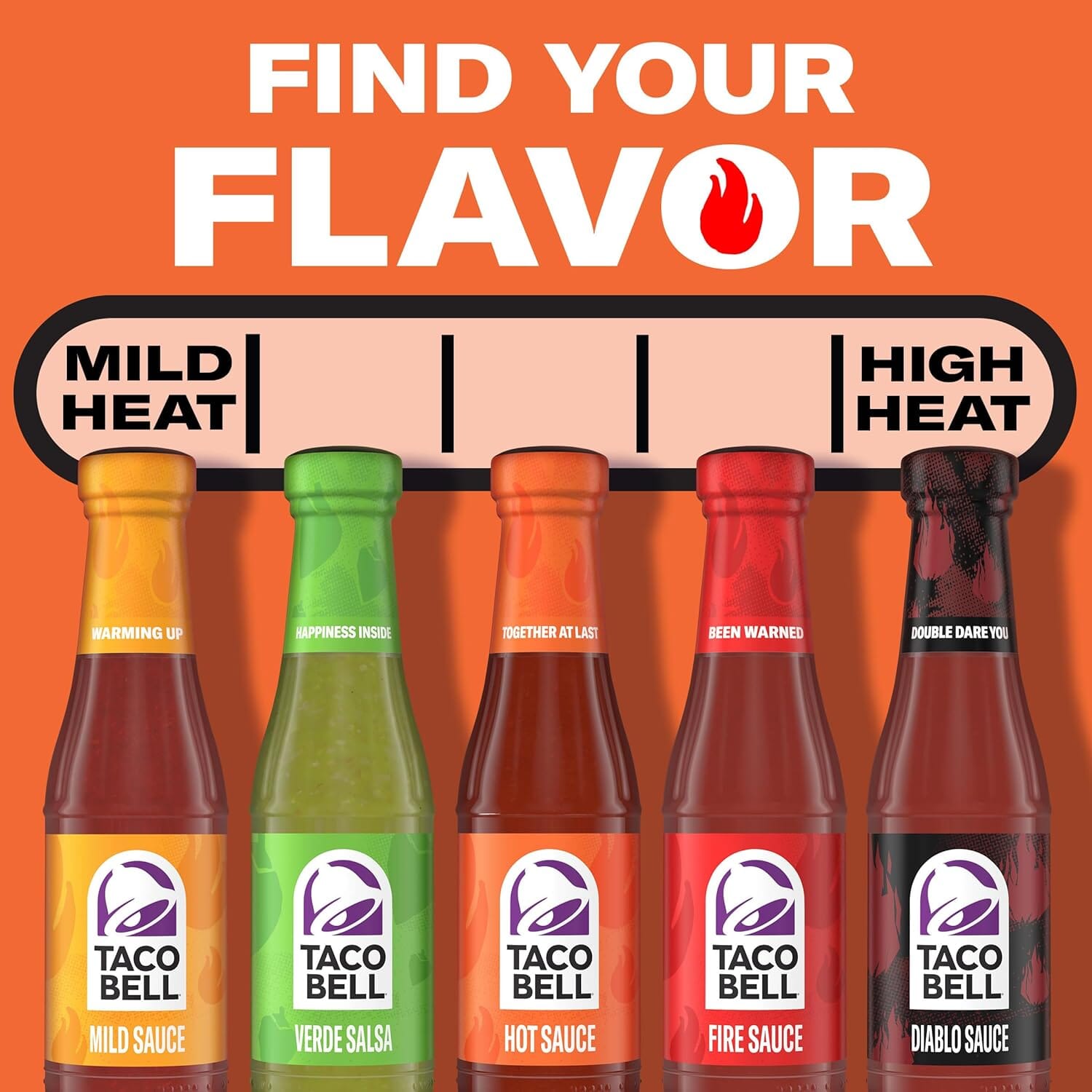 Taco Bell Sauce - Verde, Fire, Mild & Hot Varieties, 7.5 Oz Bottle Taco Bell 