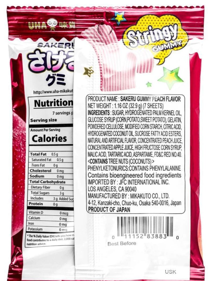 UHA Mikakuto Sakeru Gummy Candy – Peelable Fruit Gummies Made in Japan UHA 
