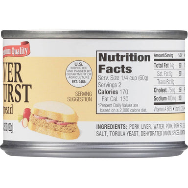 Underwood Liverwurst Spread, 4.25 Ounce Underwood 