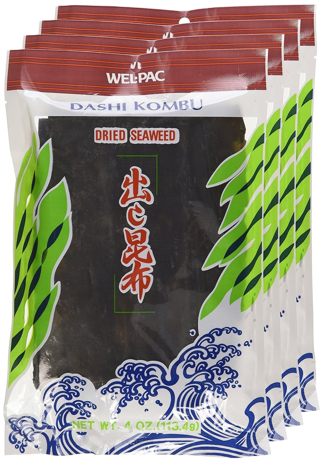 Wel-pac Dashi Kombu Dried Seaweed, 4 Ounce Snackathon Foods 4 Ounce (Pack of 24) 