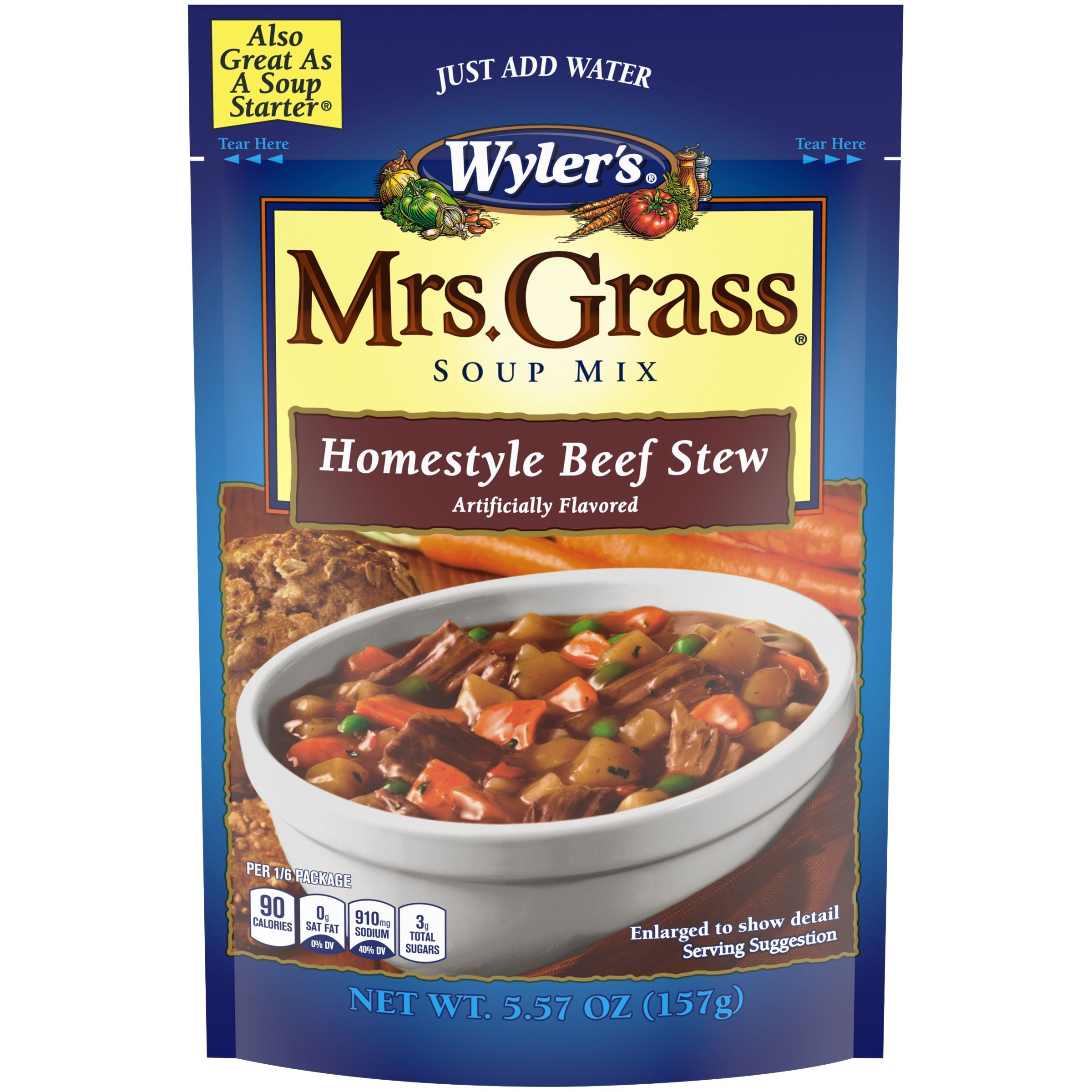 Wyler's Mrs. Grass Hearty Soup Mix, Homestyle Beef Stew, 5.57 Ounce Wyler's 5.57 Ounce 