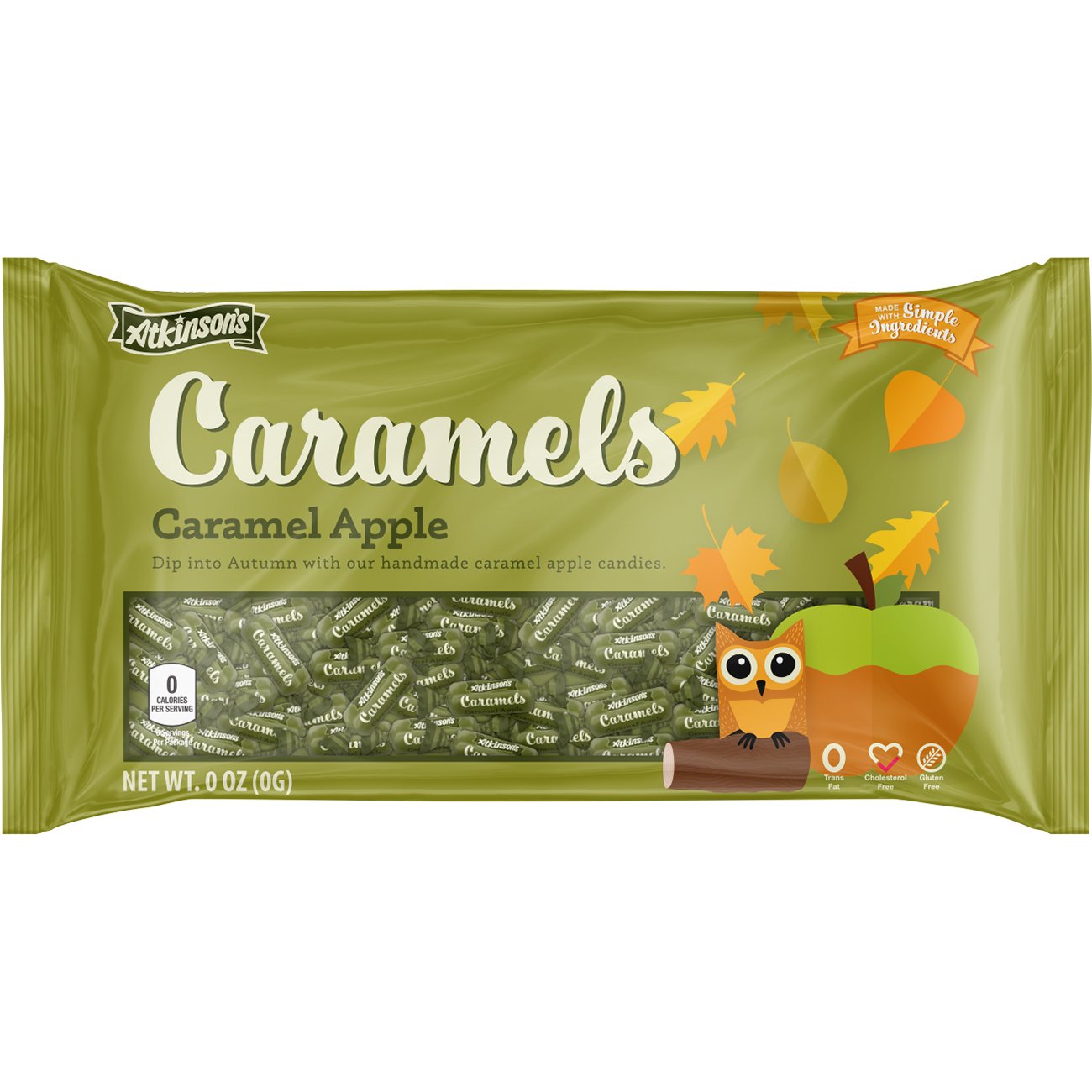 Atkinson's Caramels Candy Atkinson Candy Caramel Apple 10 Ounce 