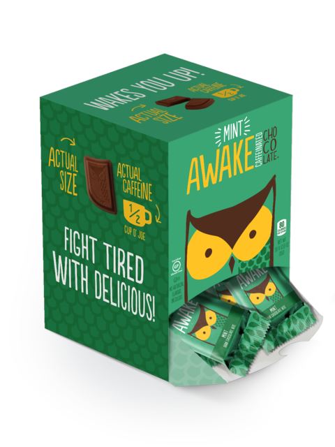 Awake Caffeinated Chocolate Energy Bites Awake Chocolate Dark Chocolate Mint 0.53 oz - 50 Count 