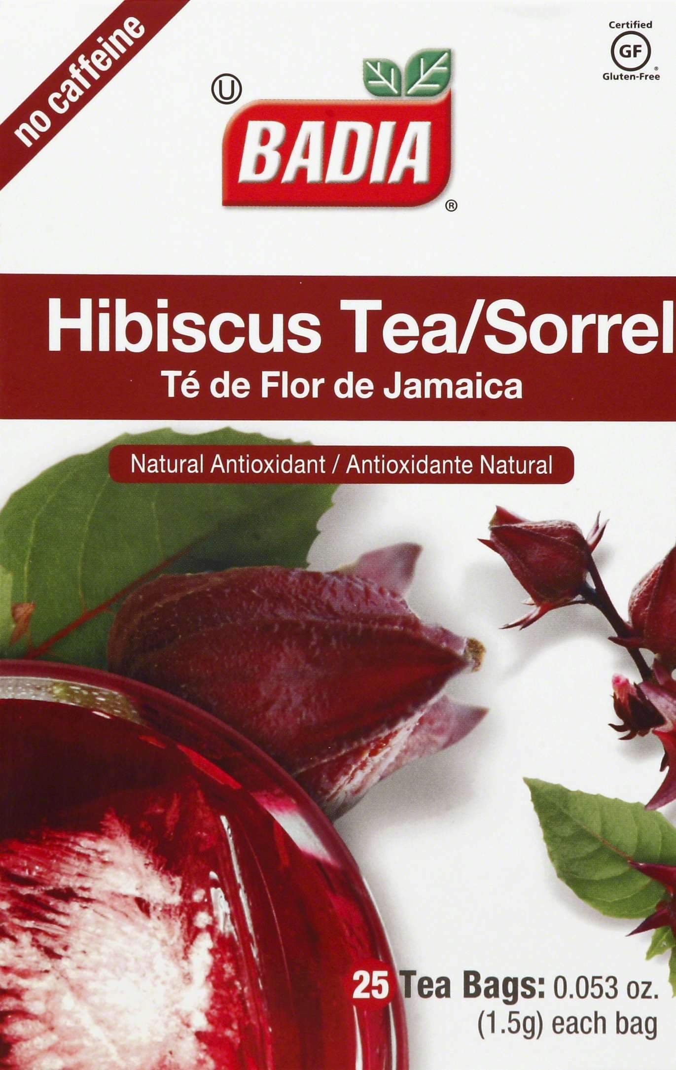 Badia Tea Bags Badia Hibiscus 25 Count Box 