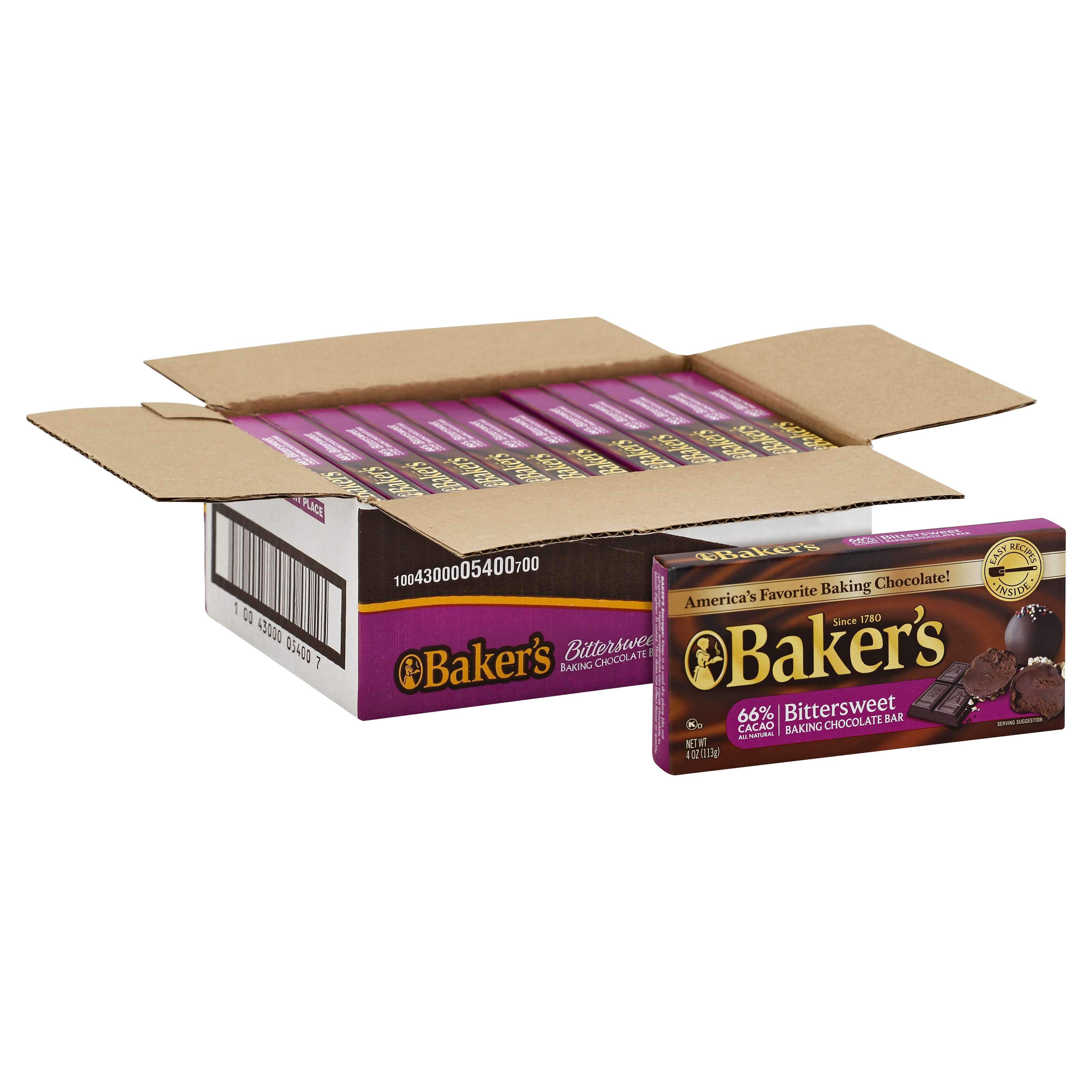 Baker's Chocolate Meltable Baker's Bittersweet 4 Oz-12 Count 