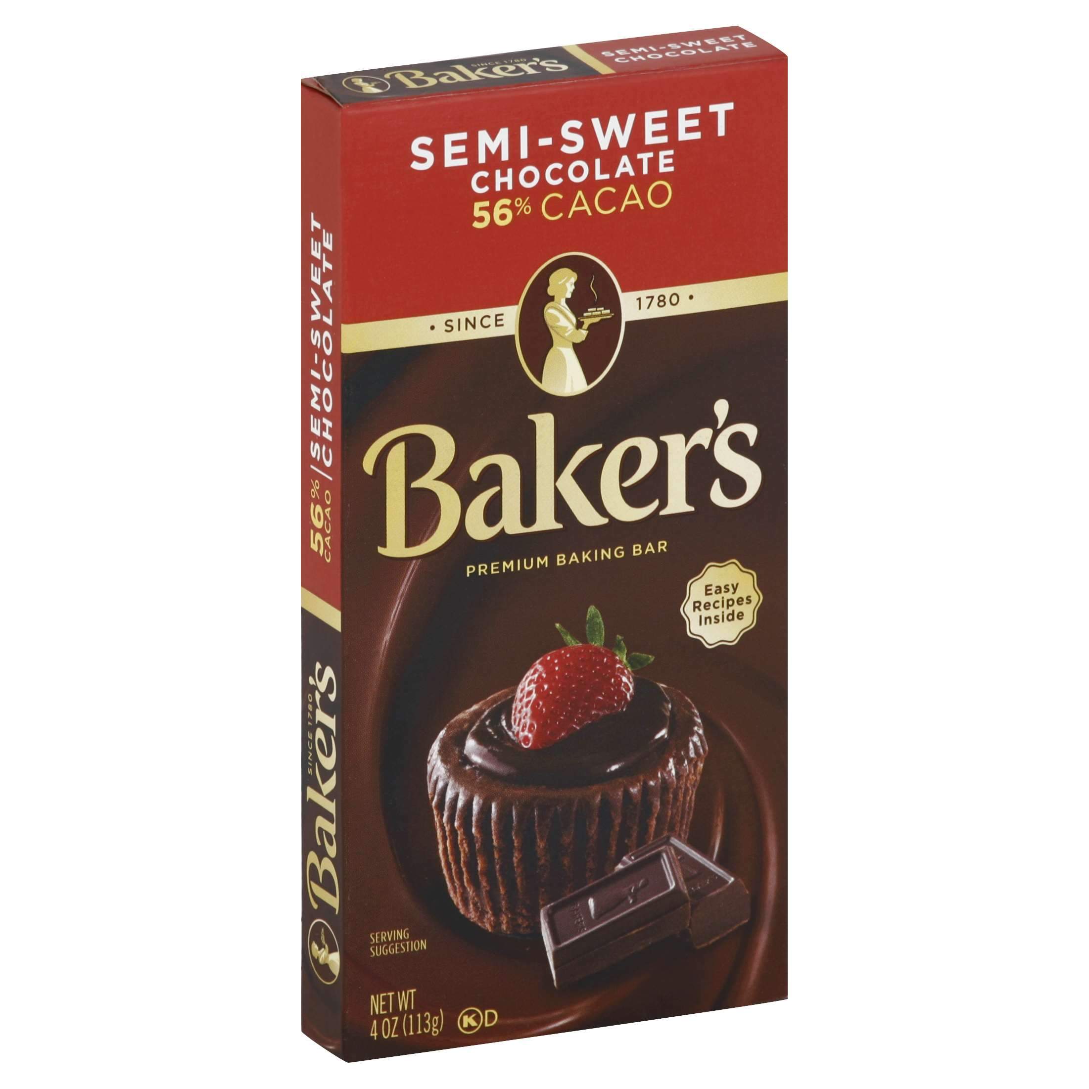 Baker's Chocolate Meltable Baker's Semi-Sweet 4 Ounce 