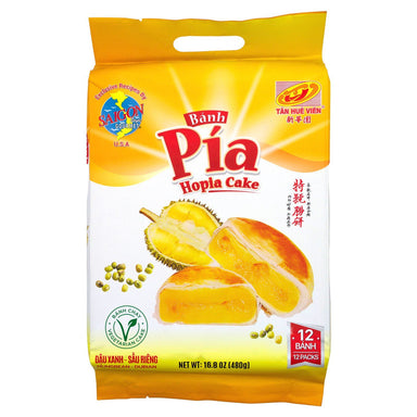 Banh Pia, Hopia Cake Tan Hue Vien Mungbean-Durian 16.8 Ounce 