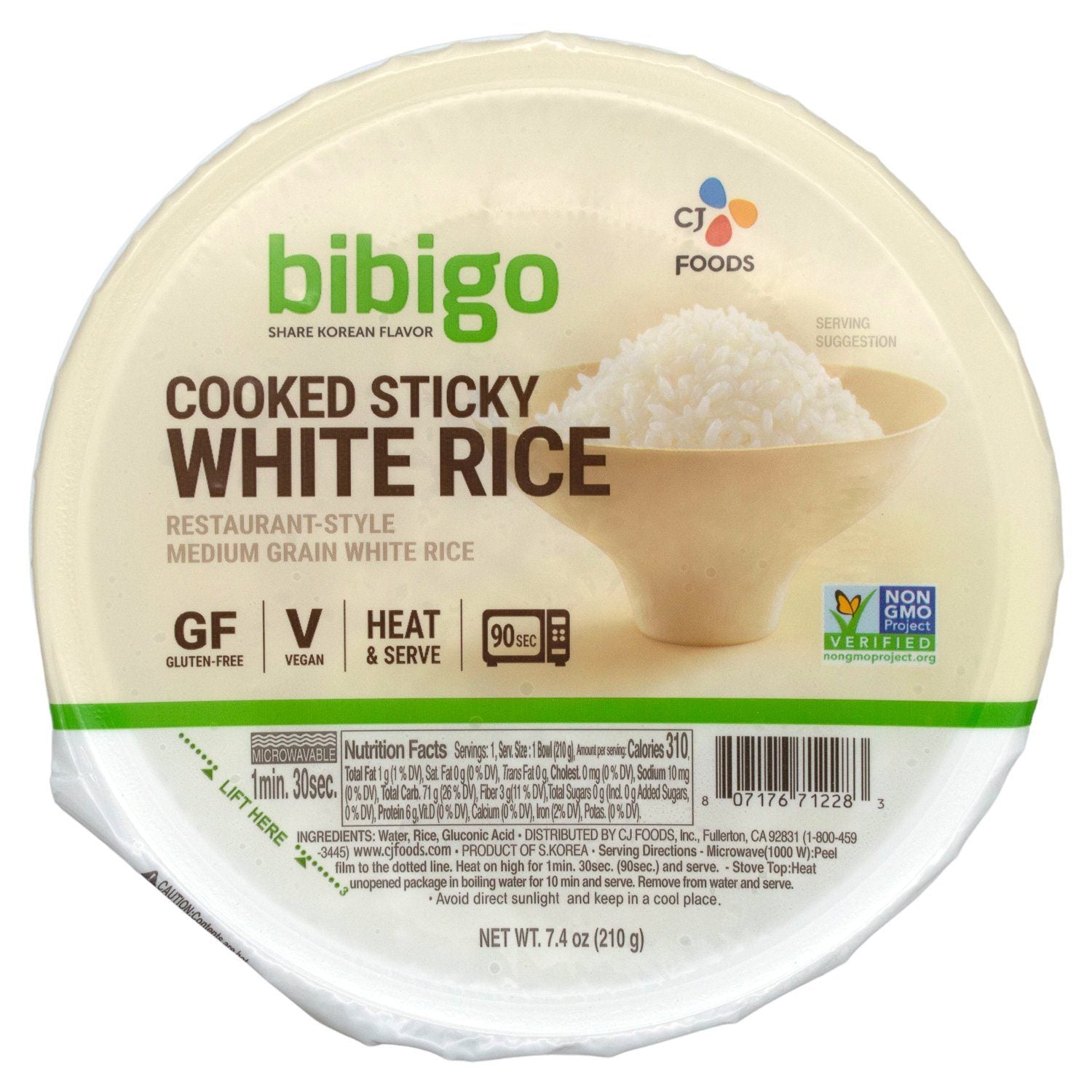 Bibigo Cooked Sticky White Rice Bibigo Original 7.4 Ounce 