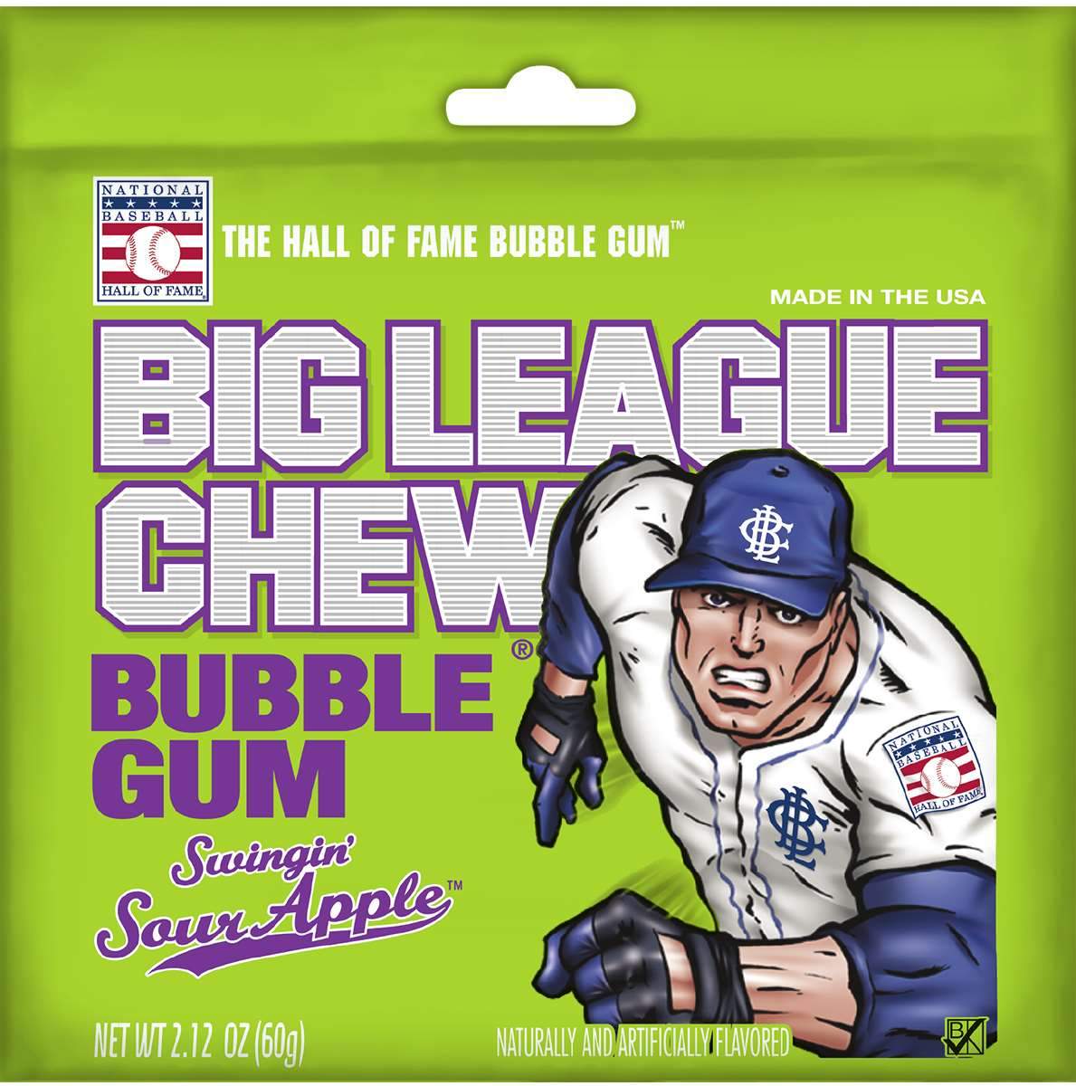 Big League Chew Bubble Gum Big League Chew Sour Apple 2.12 Ounce 
