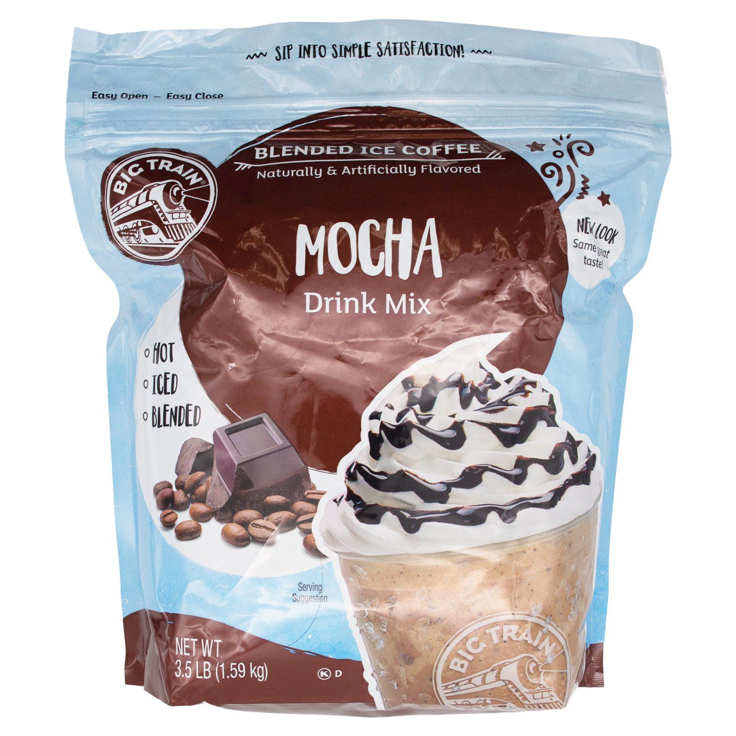 Big Train Blended Ice Coffee Big Train Mocha 3.5 Pound Sealable 