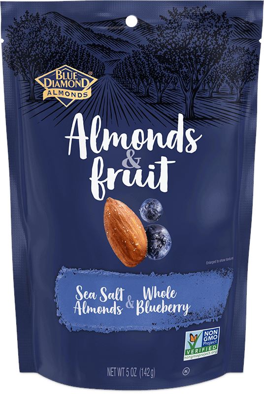 Blue Diamond Almonds & Fruit Blue Diamond Almonds Sea Salt Almonds & Whole Blueberry 5 Ounce 