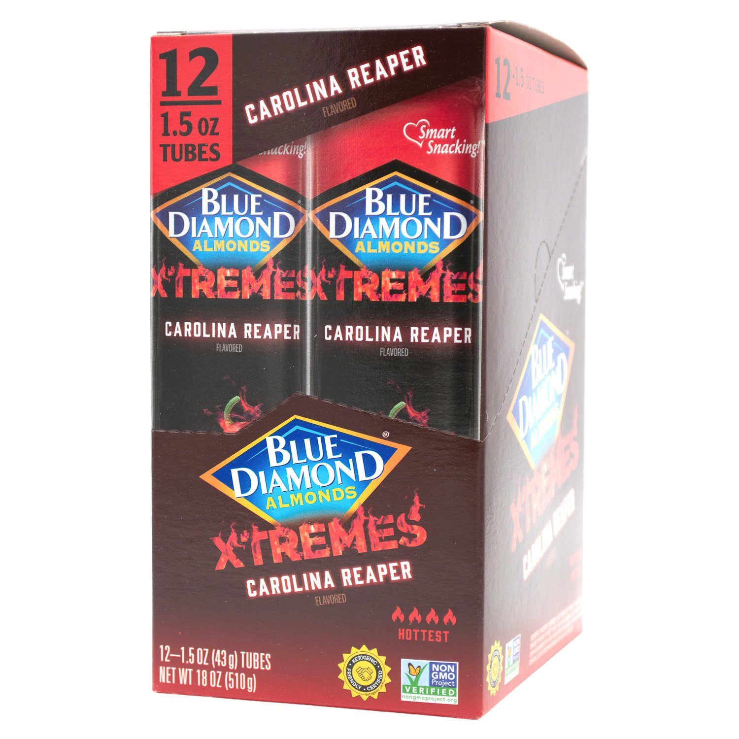 Blue Diamond Almonds Xtremes Blue Diamond Almonds Carolina Reaper 1.5 Oz-12 Count 