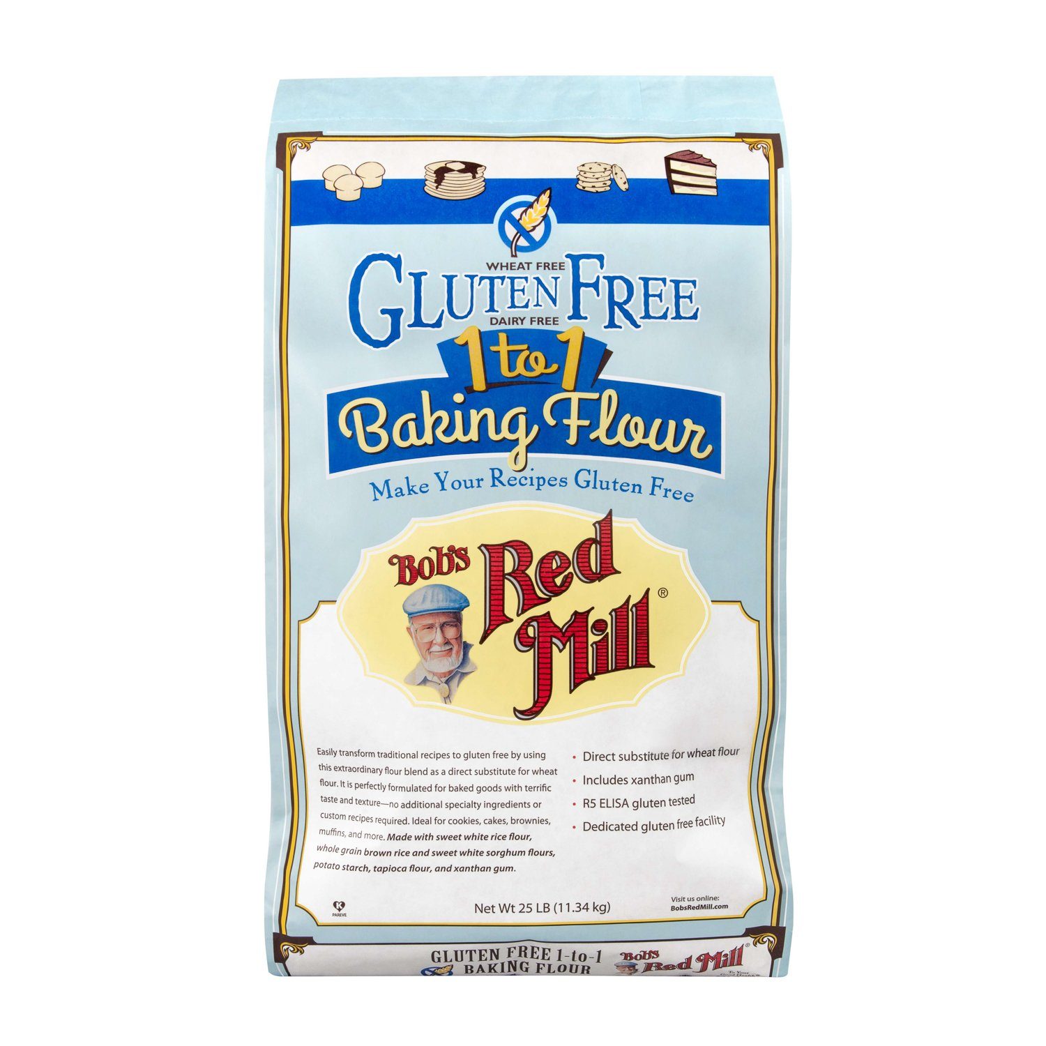 Bob's Red Mill Gluten Free 1-to-1 Baking Flour Bob's Red Mill 25 Pound 