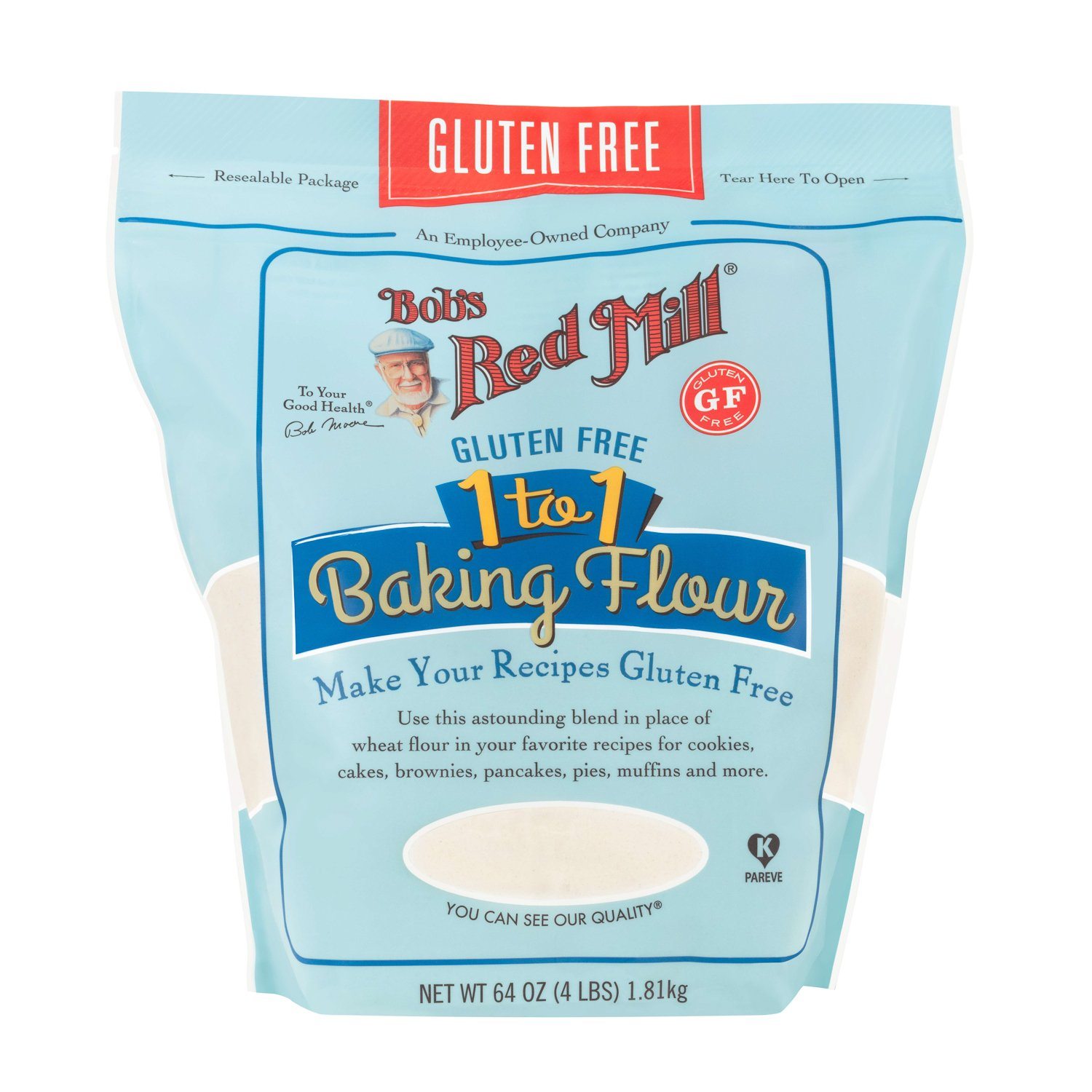 Bob's Red Mill Gluten Free 1-to-1 Baking Flour Bob's Red Mill 64 Ounce 