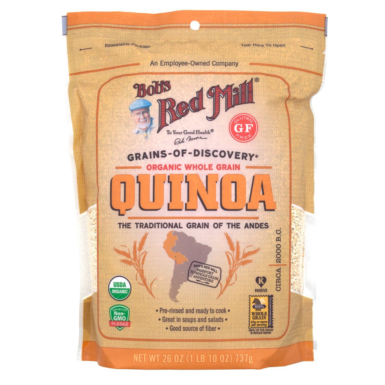 Bob's Red Mill Quinoa Bob's Red Mill Organic White Quinoa 26 Ounce 