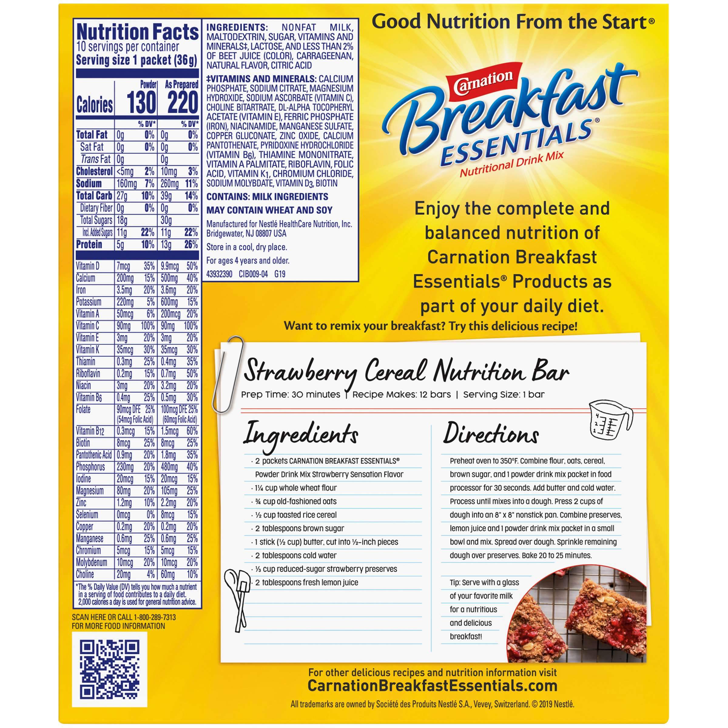 Carnation Breakfast Essentials Drink Mix Nestle 