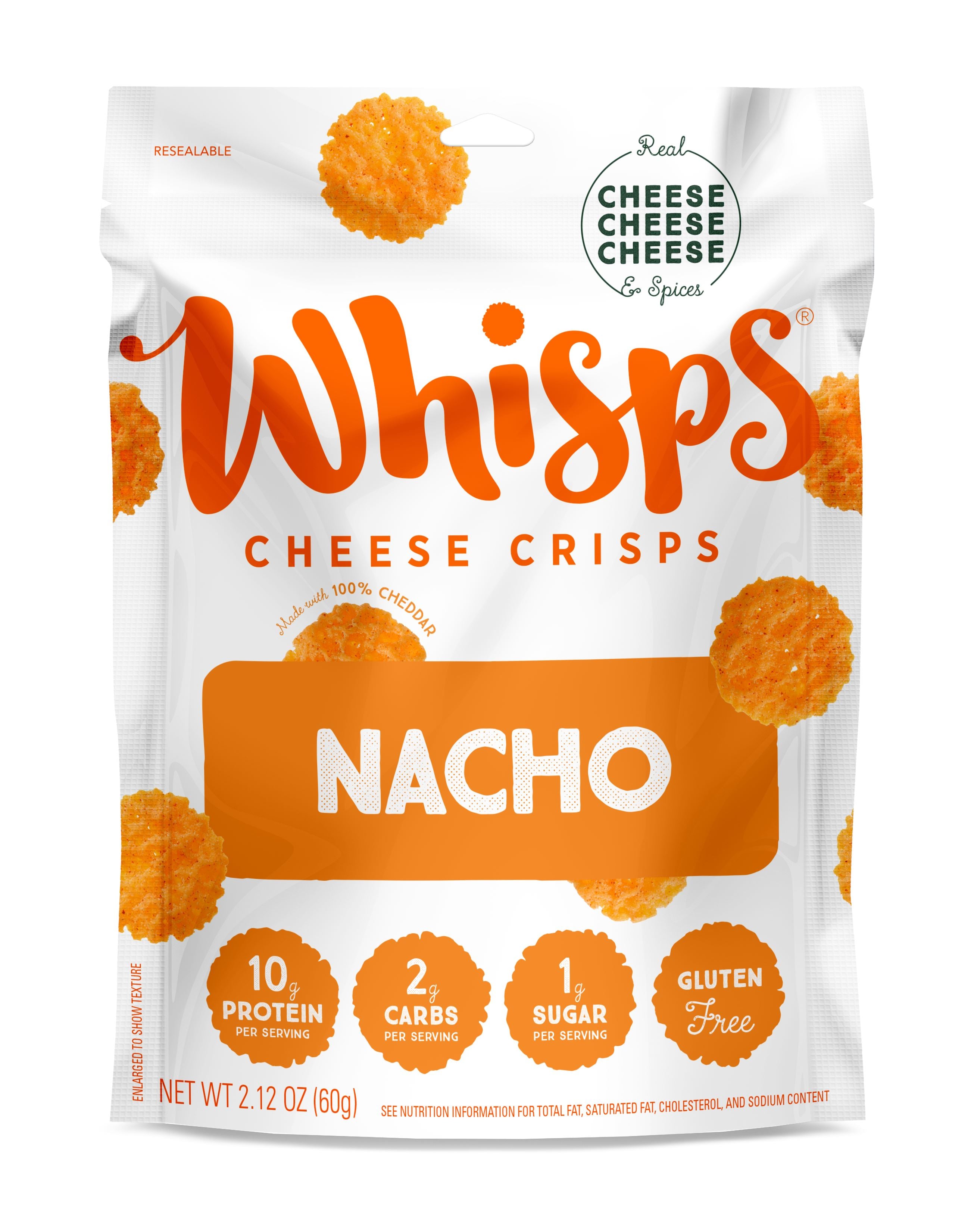 Cello Whisps Cheese Crisps Cello Nacho 2.12 Ounce 