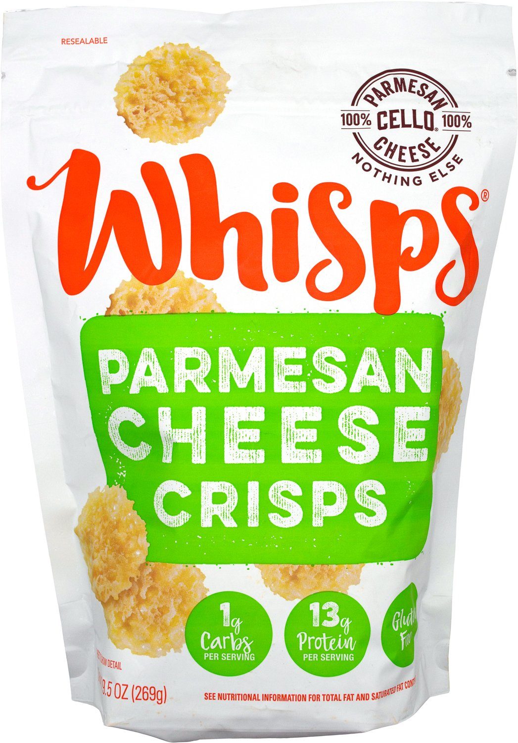 Cello Whisps Cheese Crisps Cello Parmesan 9.5 Ounce 