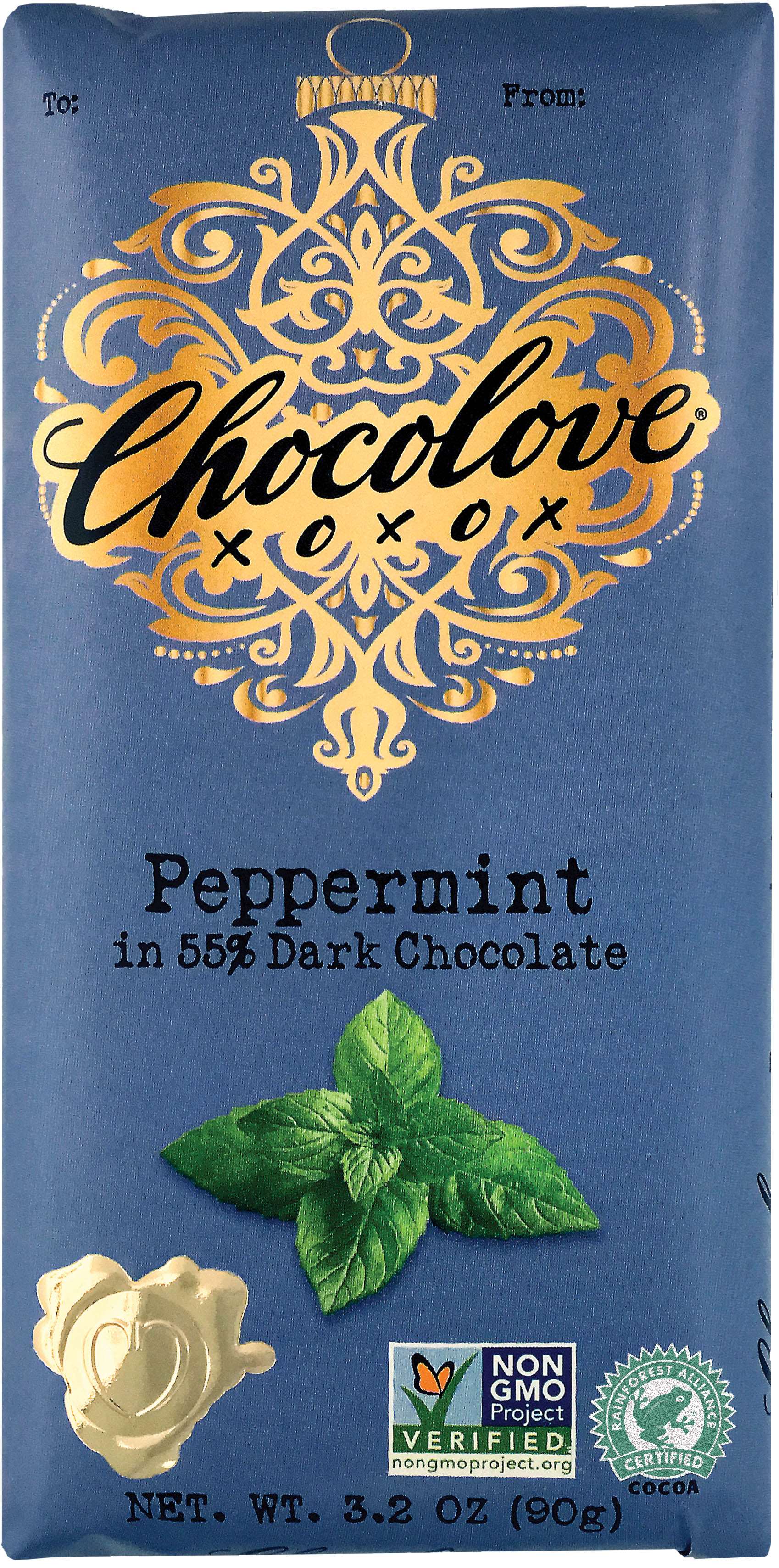 Chocolove Premium Chocolate Bars Meltable Chocolove Peppermint 3.2 Ounce 