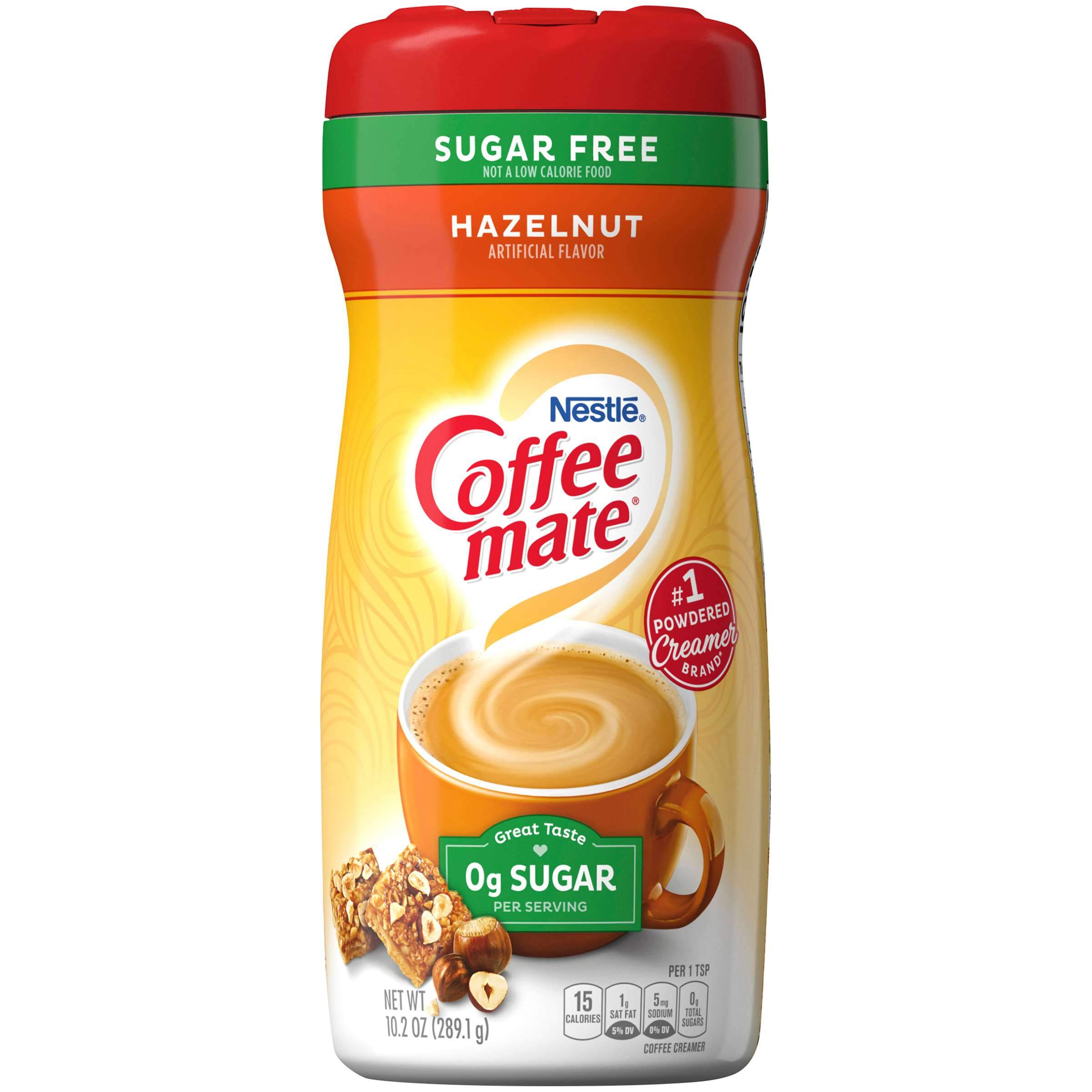 Coffee-mate Sugar Free Powder Creamer Nestle Hazelnut 10.2 Ounce 