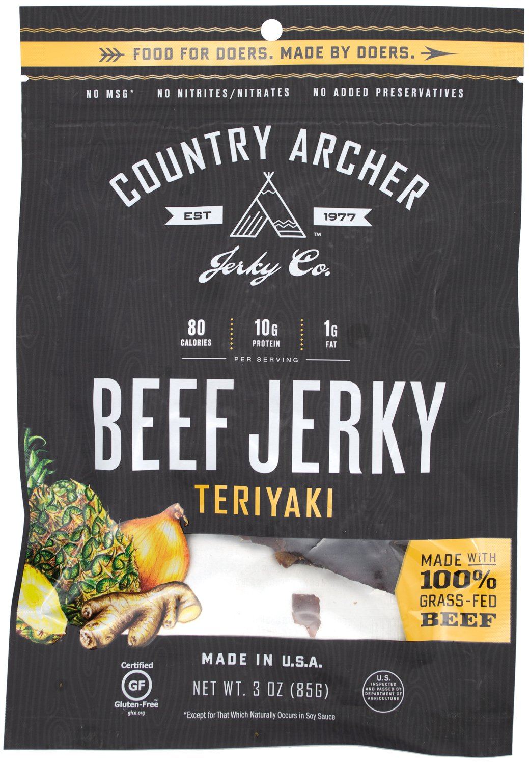 Country Archer Beef Jerky Country Archer Teriyaki 3 Ounce 